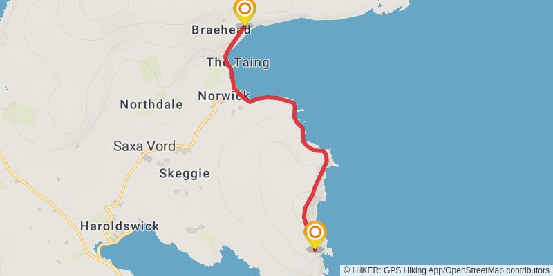 Coastal Walk of Shetland - South Mainland stage 9 Map
