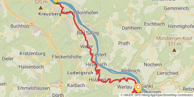 RheinBurgenWeg stage 8 Map