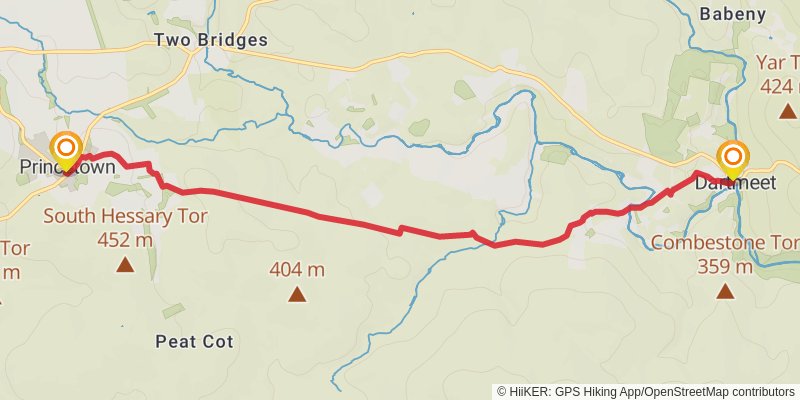 Dartmoor Way - High Moor Link stage 2 Map