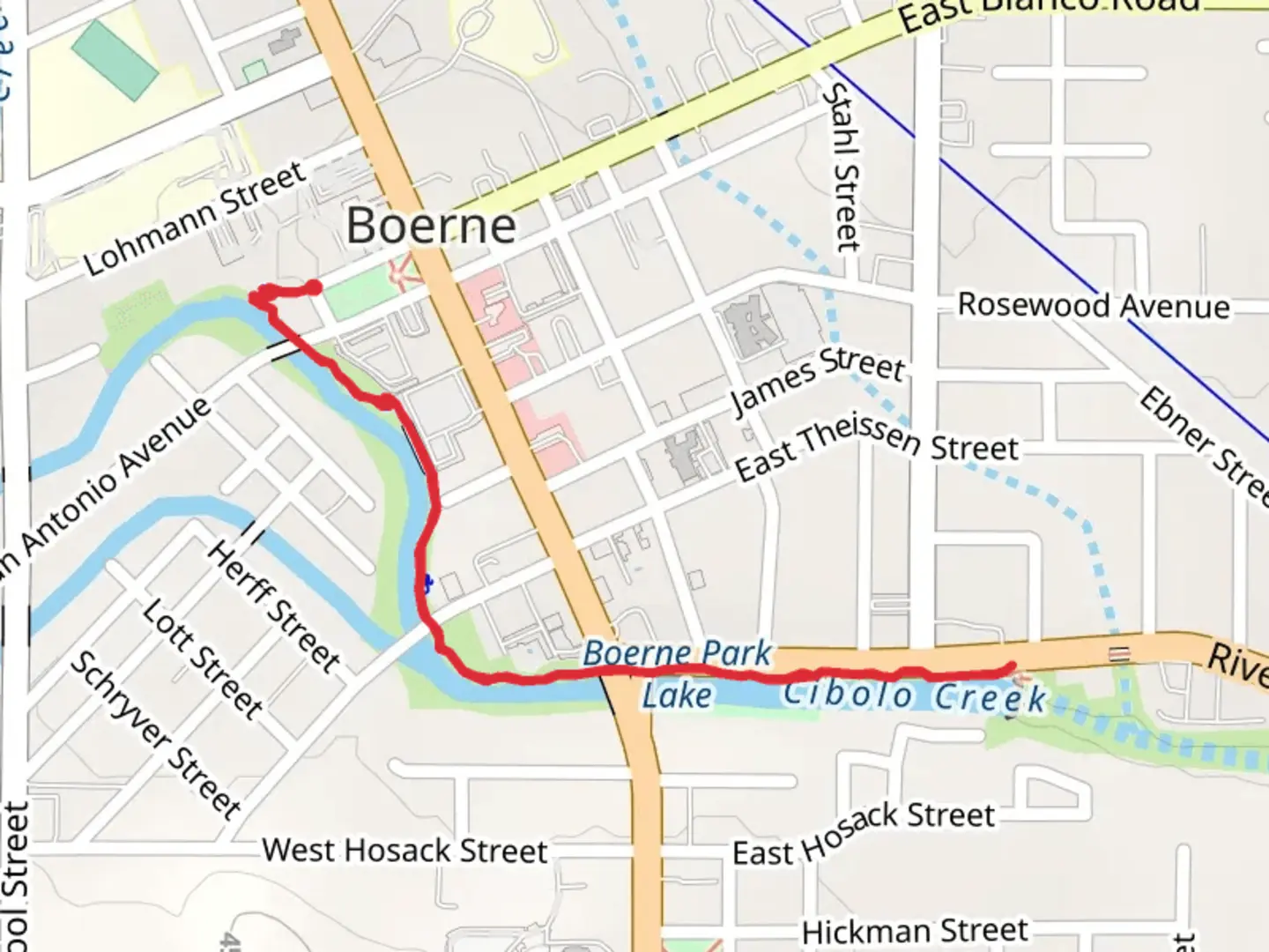 An image depicting the trail Cibolo Creek Trail and its surrounding area.