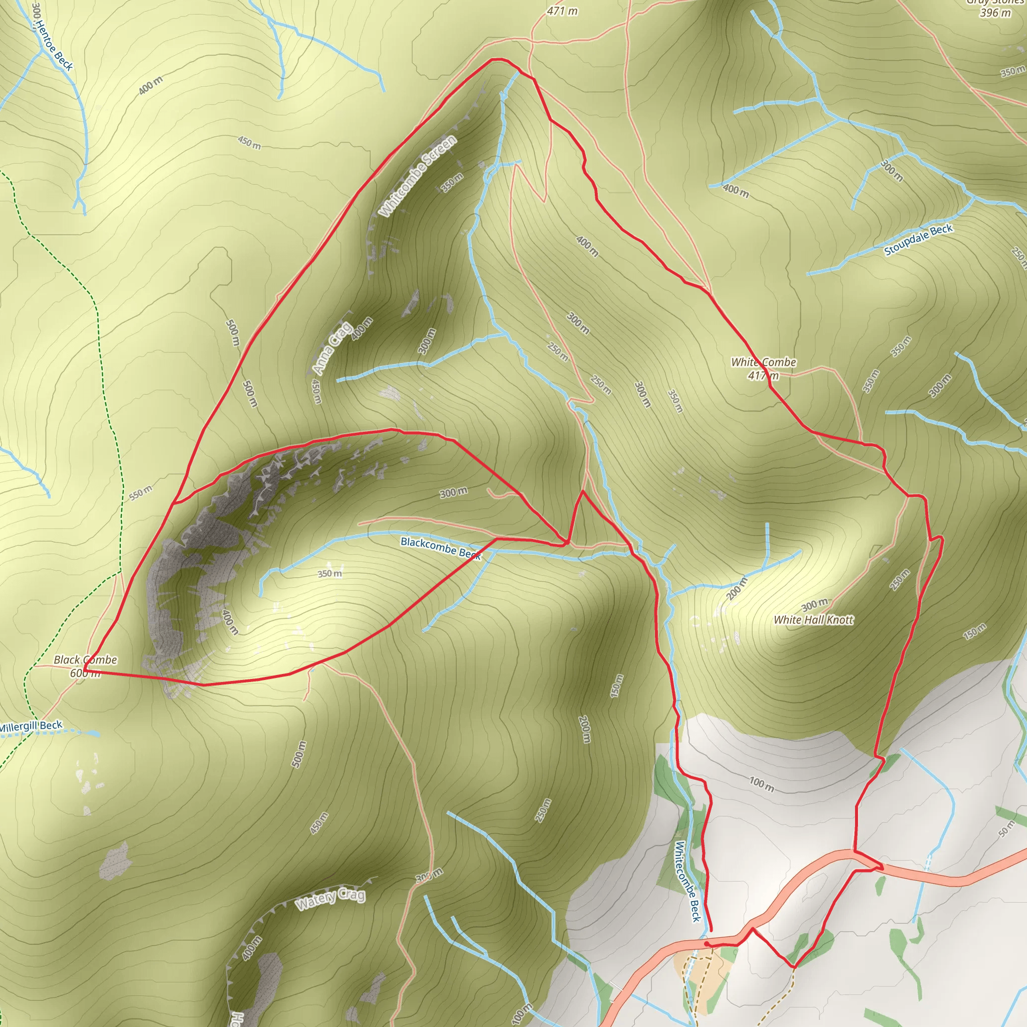 Black Combe Loop via White Combe mobile static map
