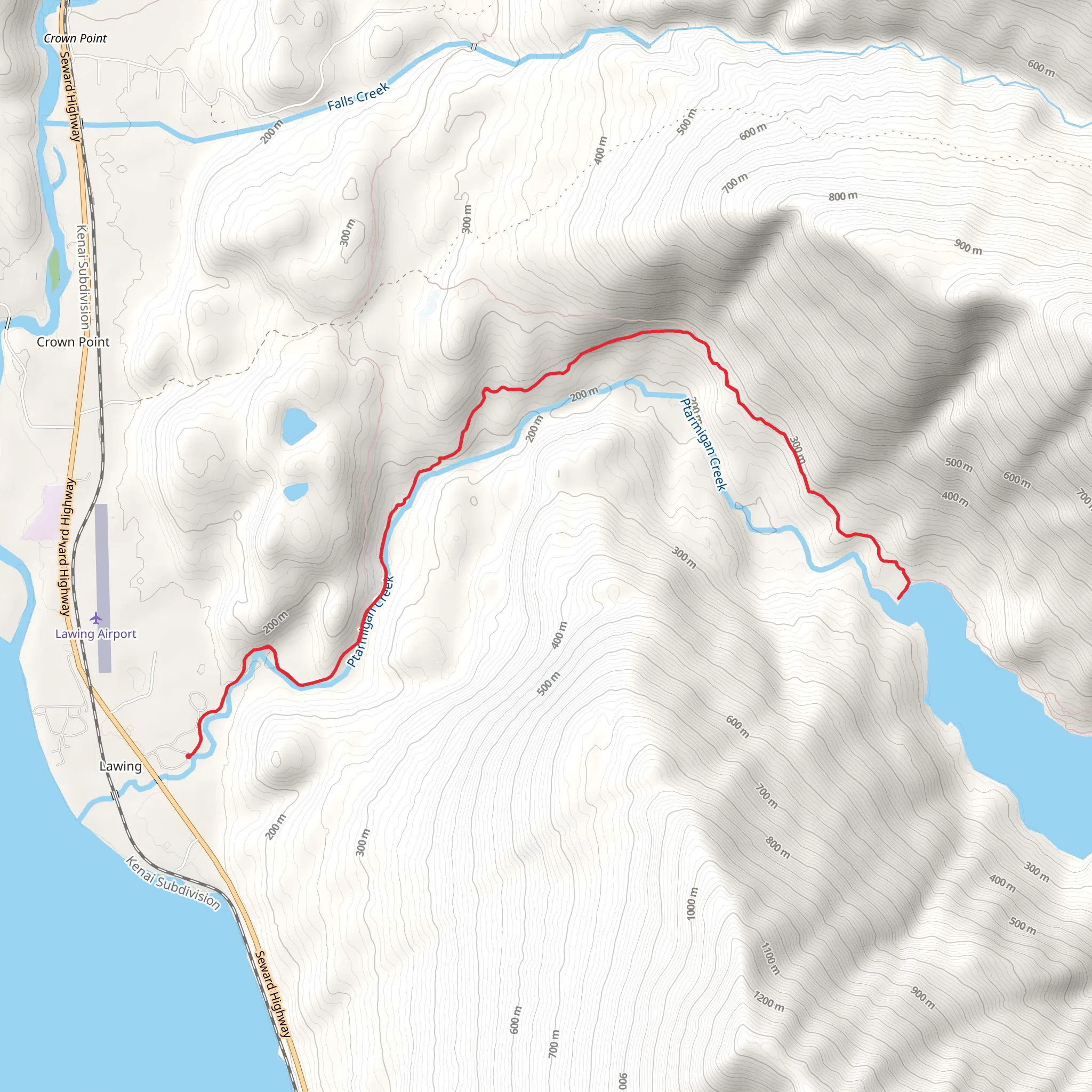 Ptarmigan Lake via Ptarmigan Creek Trail mobile static map