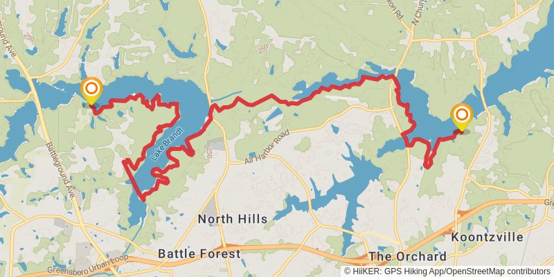 Mountains-to-Sea Trail stage 47 Map