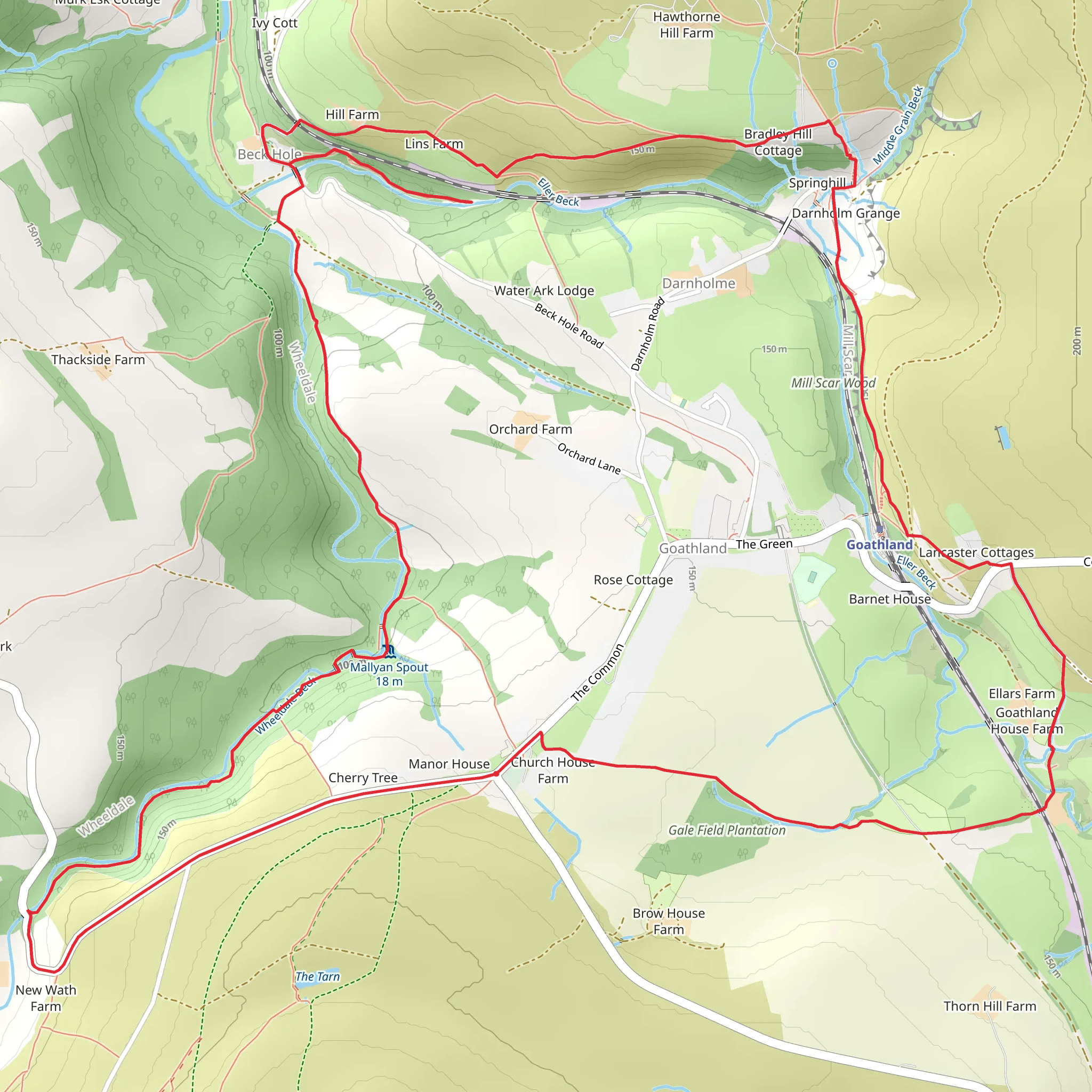 Goathland Moors and Waterfalls mobile static map