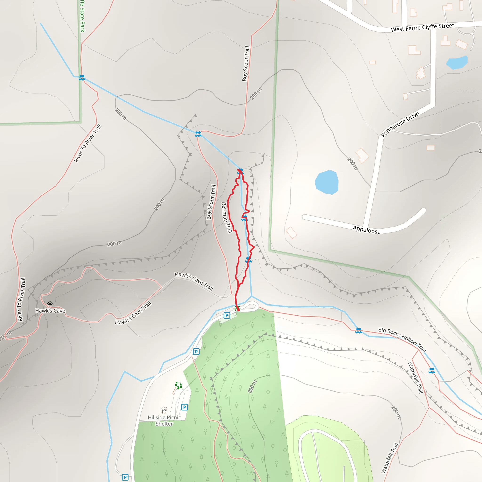 Rebman's Loop Trail mobile static map