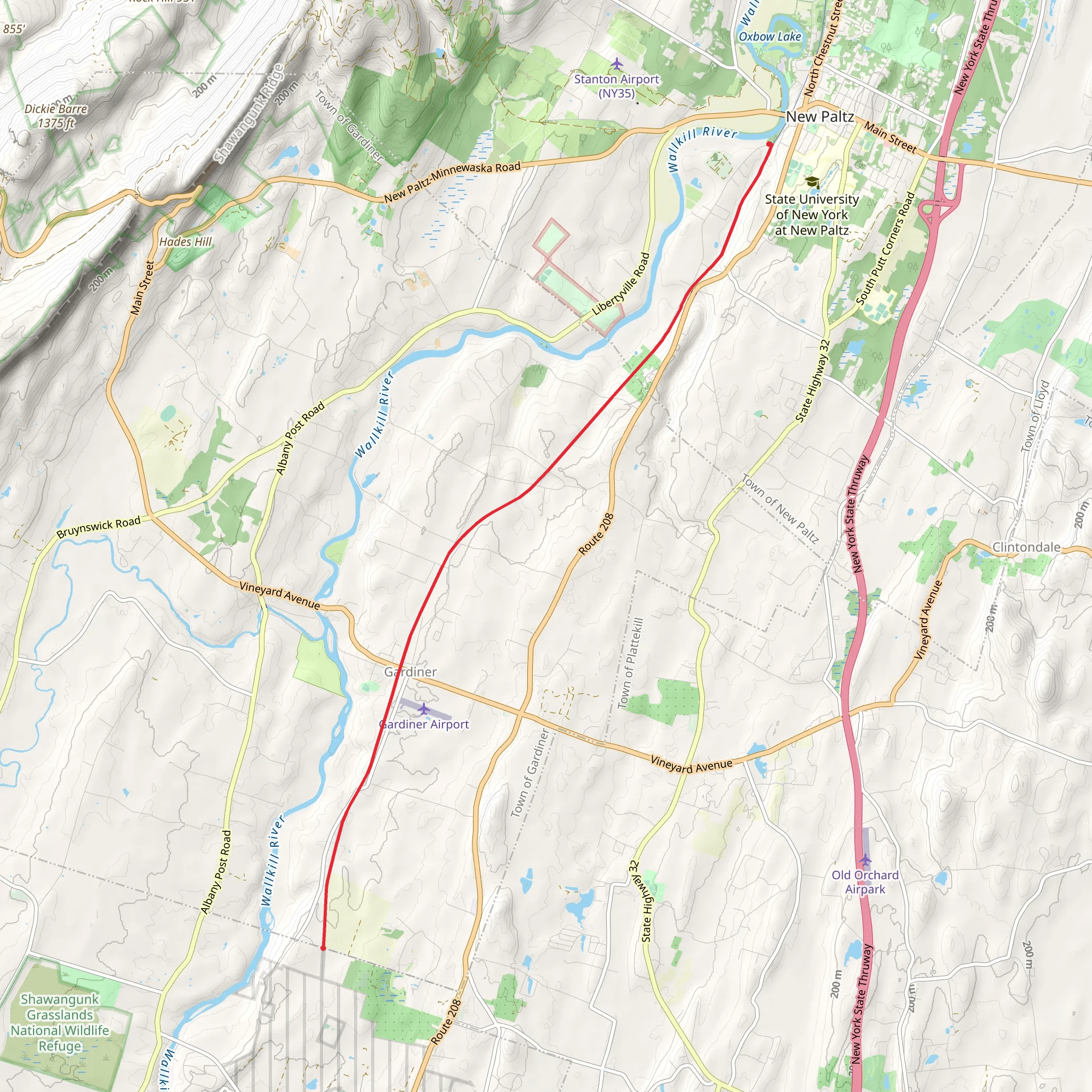 Wallkill Valley Hiking Trail mobile static map