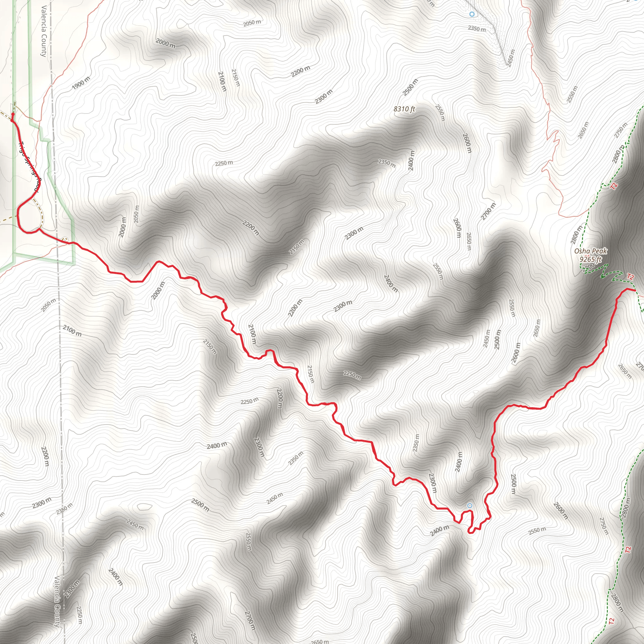 Trigo Canyon Trail - 185 mobile static map