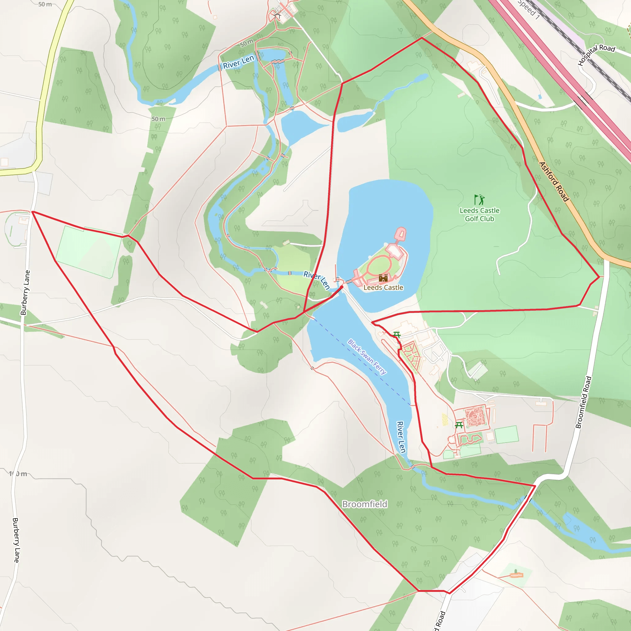 Leeds Castle Maidstone mobile static map