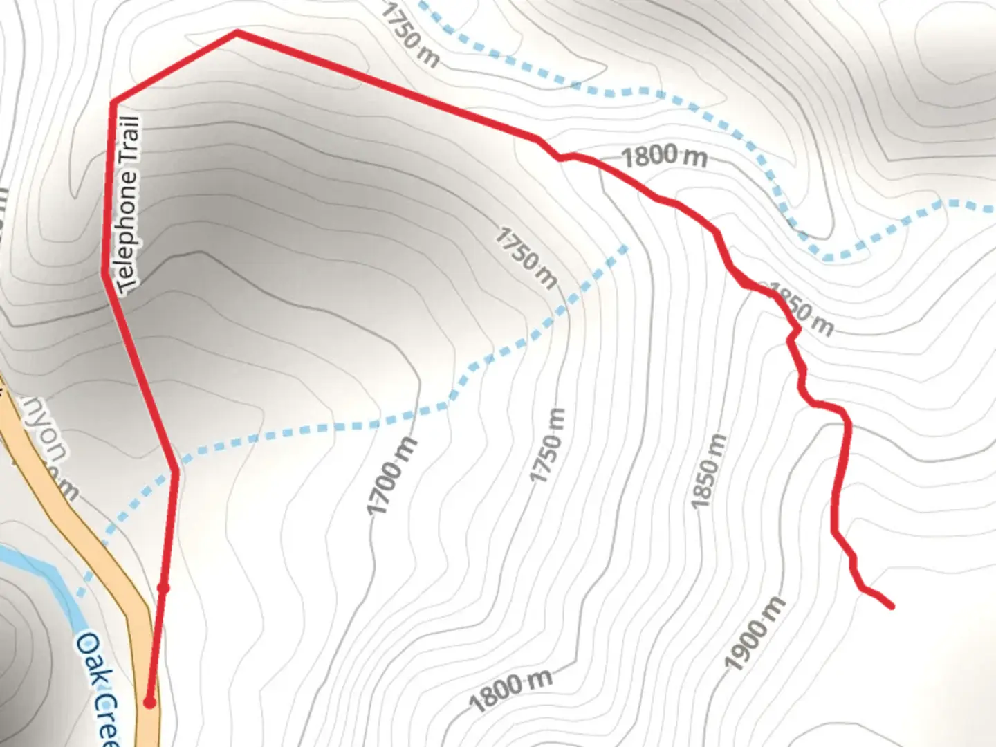 An image depicting the trail Telephone Trail and its surrounding area.