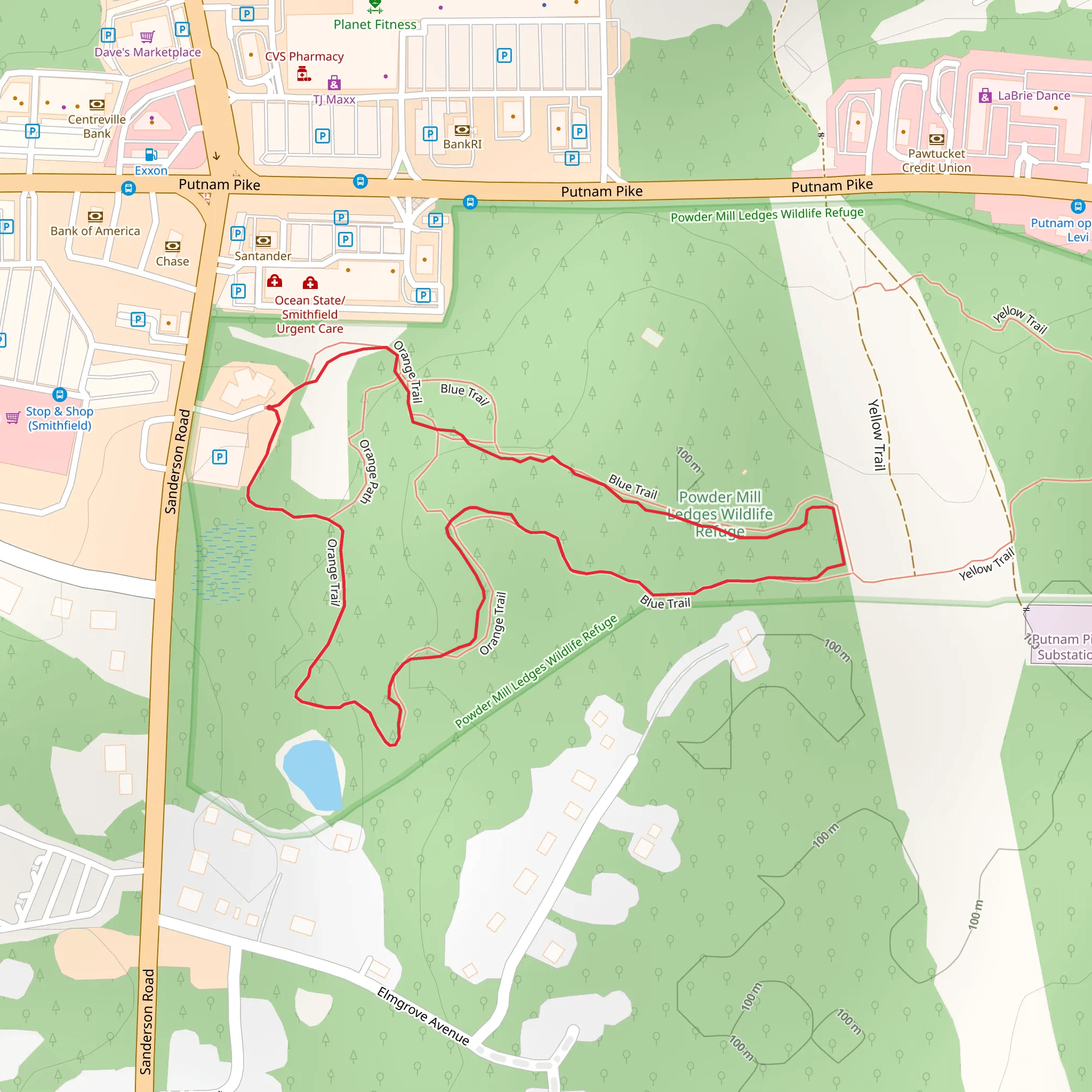 Blue and Orange Loop Trail mobile static map