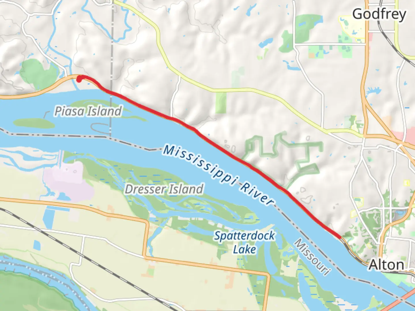 An image depicting the trail Mississippi River Walkalong - Lockhaven and its surrounding area.
