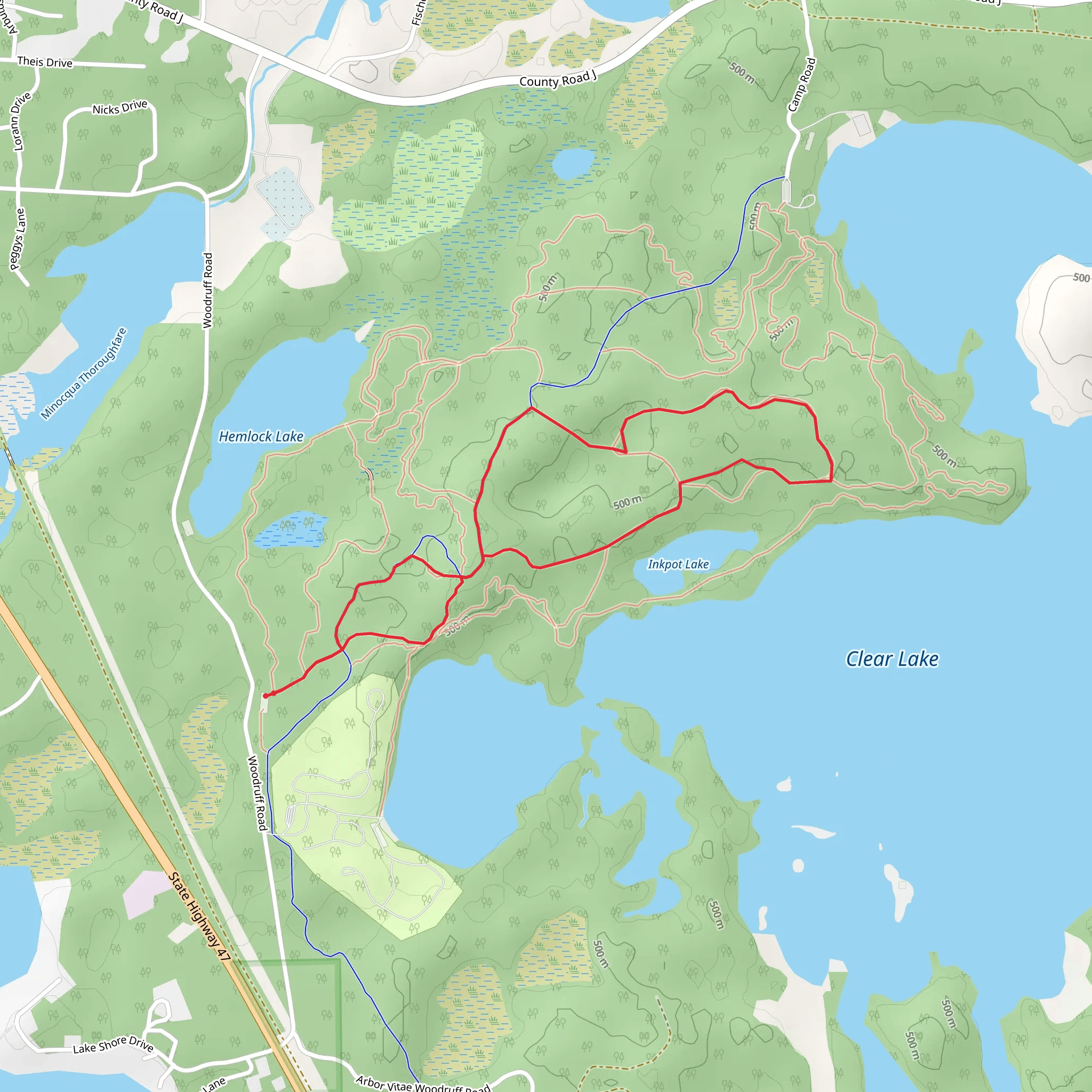 Inkpot Lake Northside Loop mobile static map