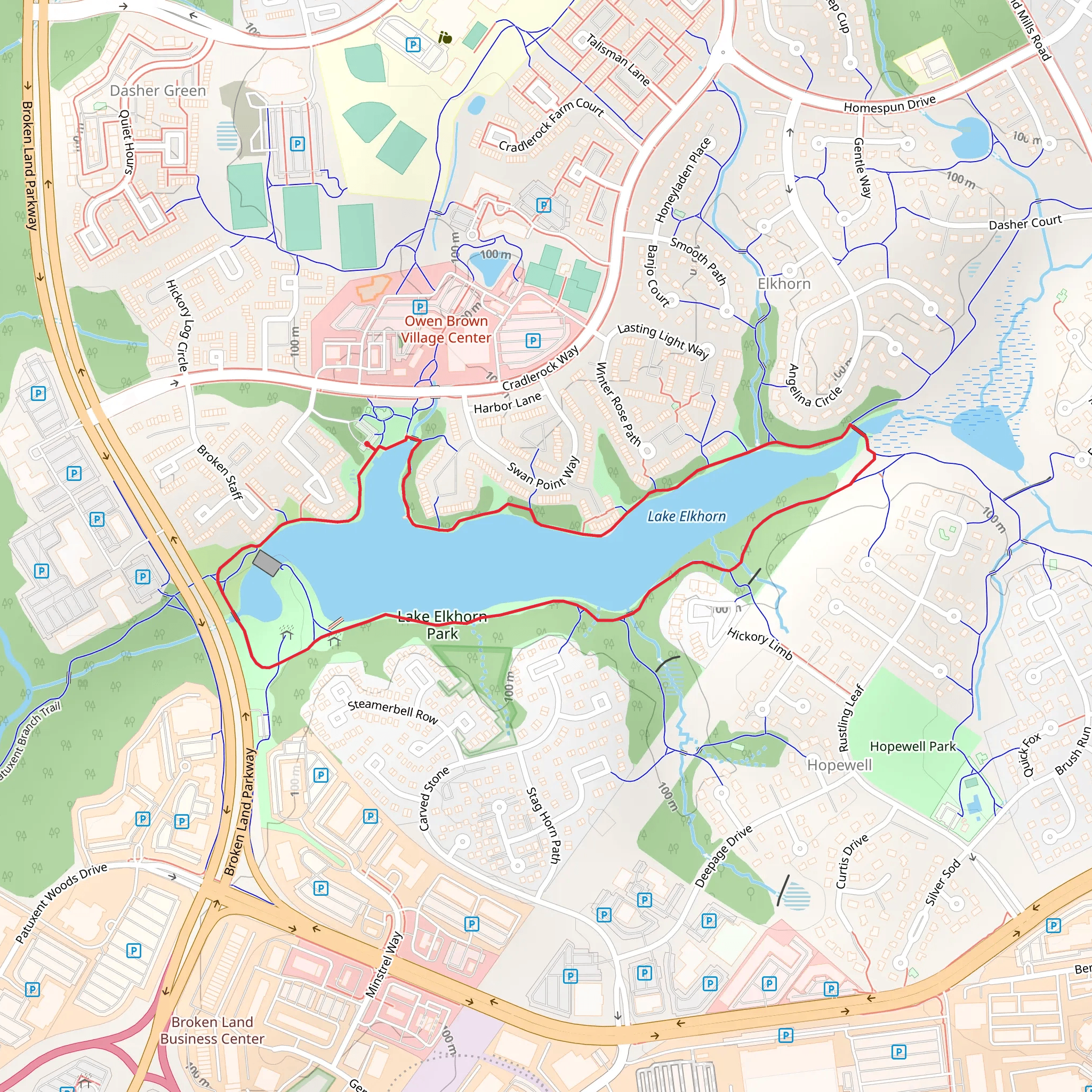 Lake Elkhorn Loop mobile static map