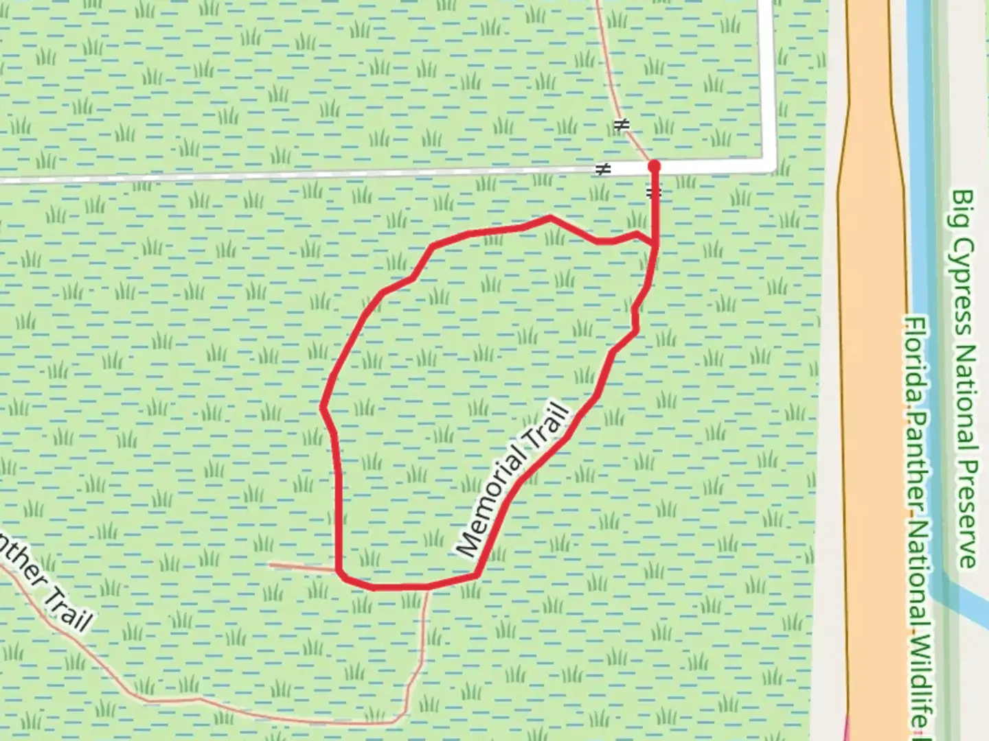 An image depicting the trail Memorial Loop Trail and its surrounding area.