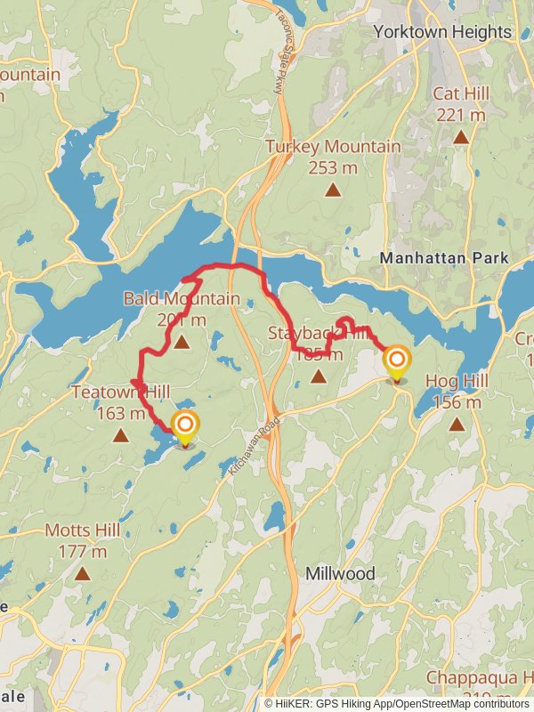 Teatown Lake to New Croton Reservoir mobile static map