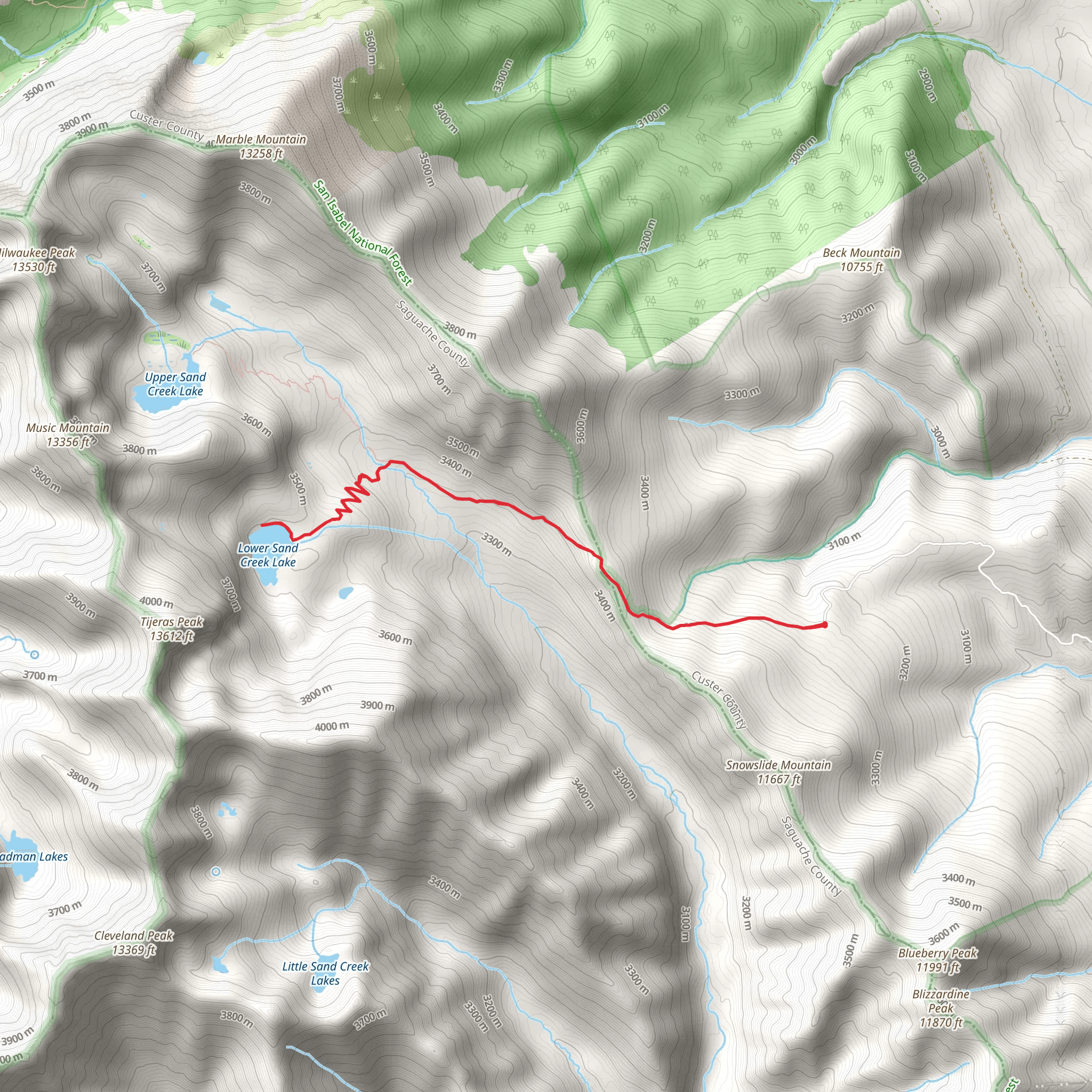 Lower Sand Creek Trail mobile static map
