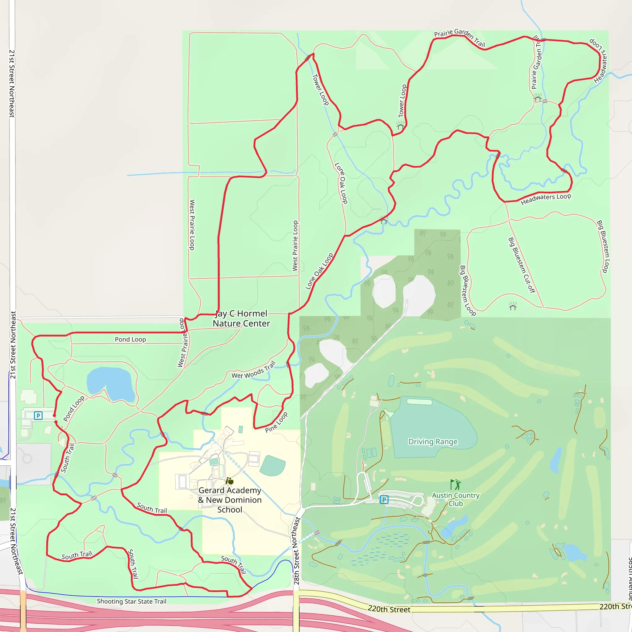 Restored Prairie, Prairie Garden and South Loop Trail mobile static map