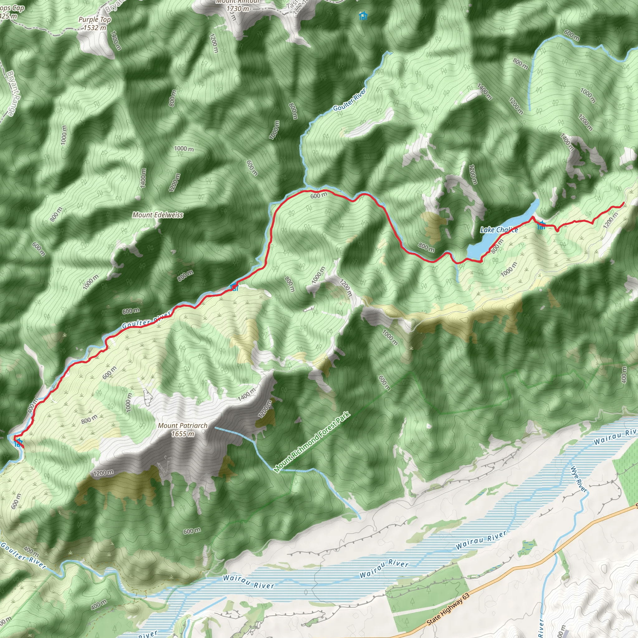 Chalice - Goulter Track mobile static map