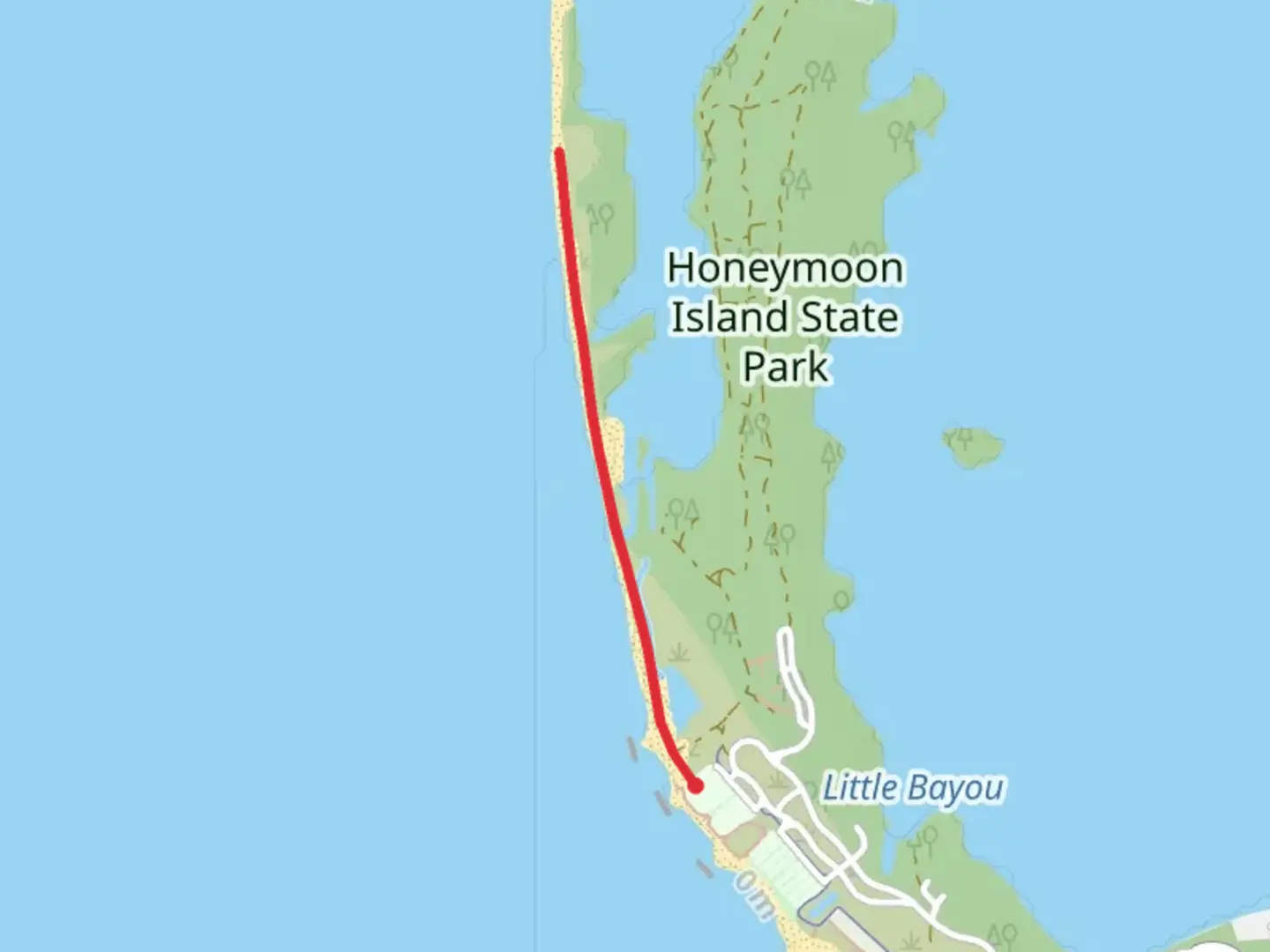 An image depicting the trail Pelican Cove and Dunedin Beach Walk and its surrounding area.