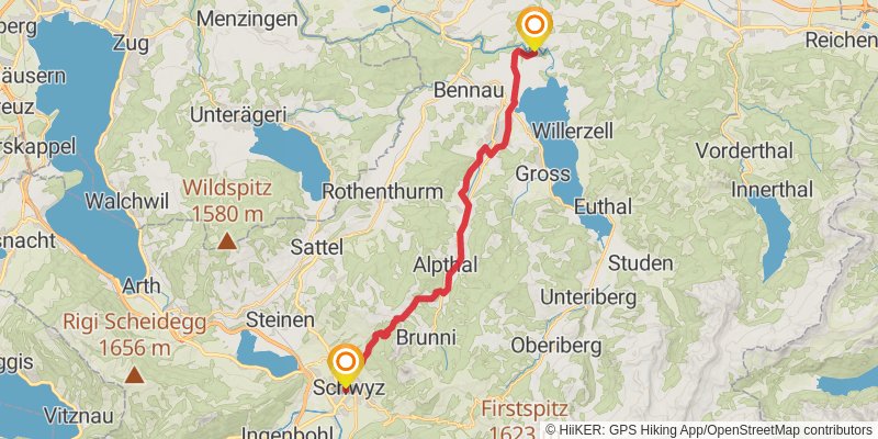 Camino Rheineck - Geneva stage 7 Map