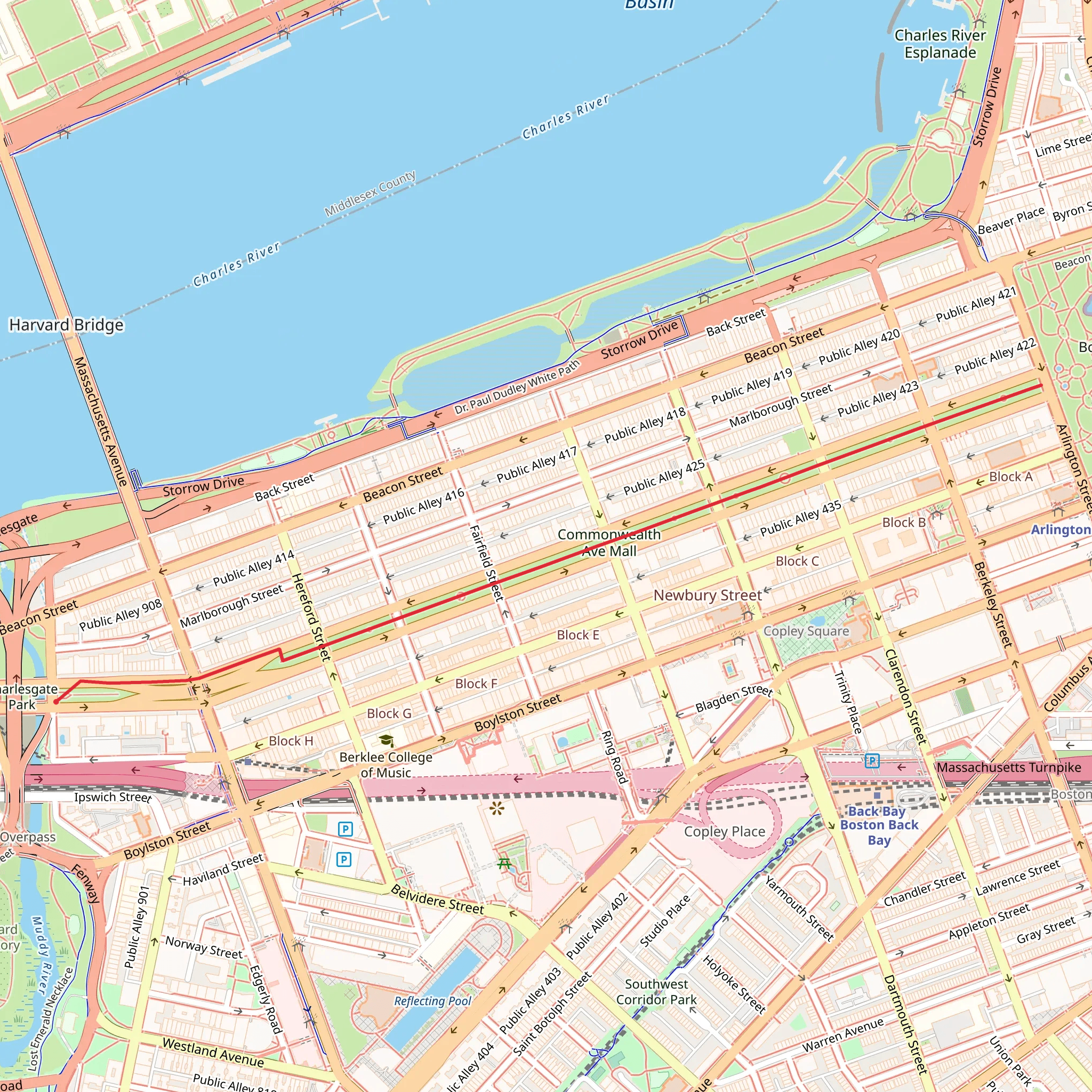 Hynes Convention Centerto to The Lagoon mobile static map