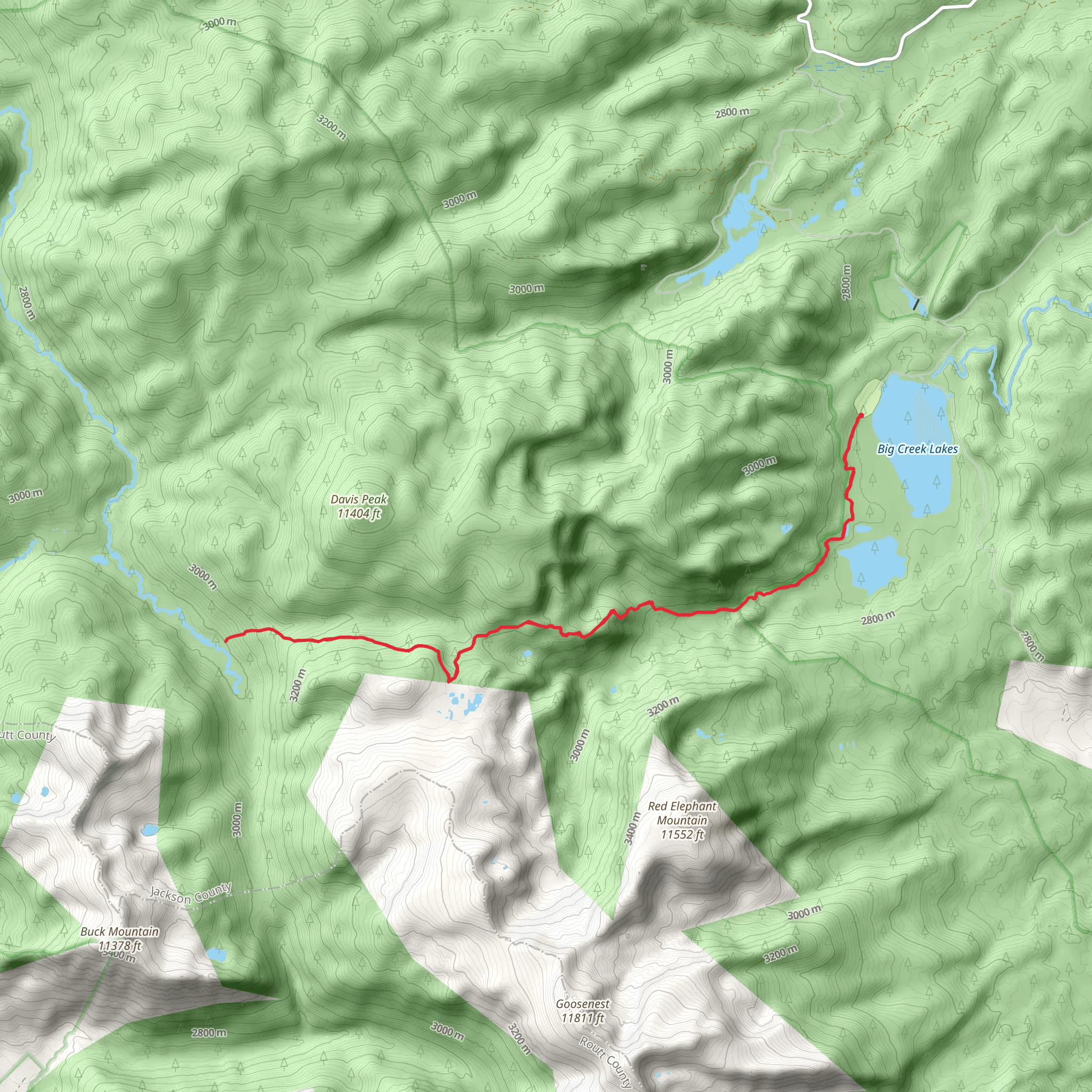Big Creek Trail Out and Back mobile static map