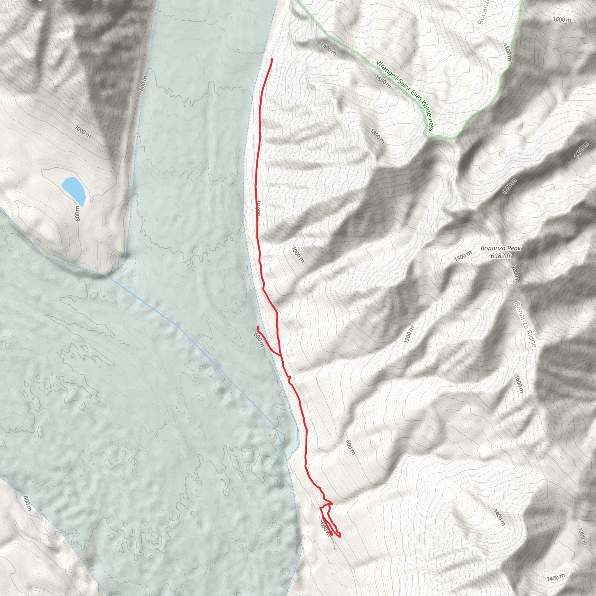 Root Glacier and Erie Mine Trail mobile static map