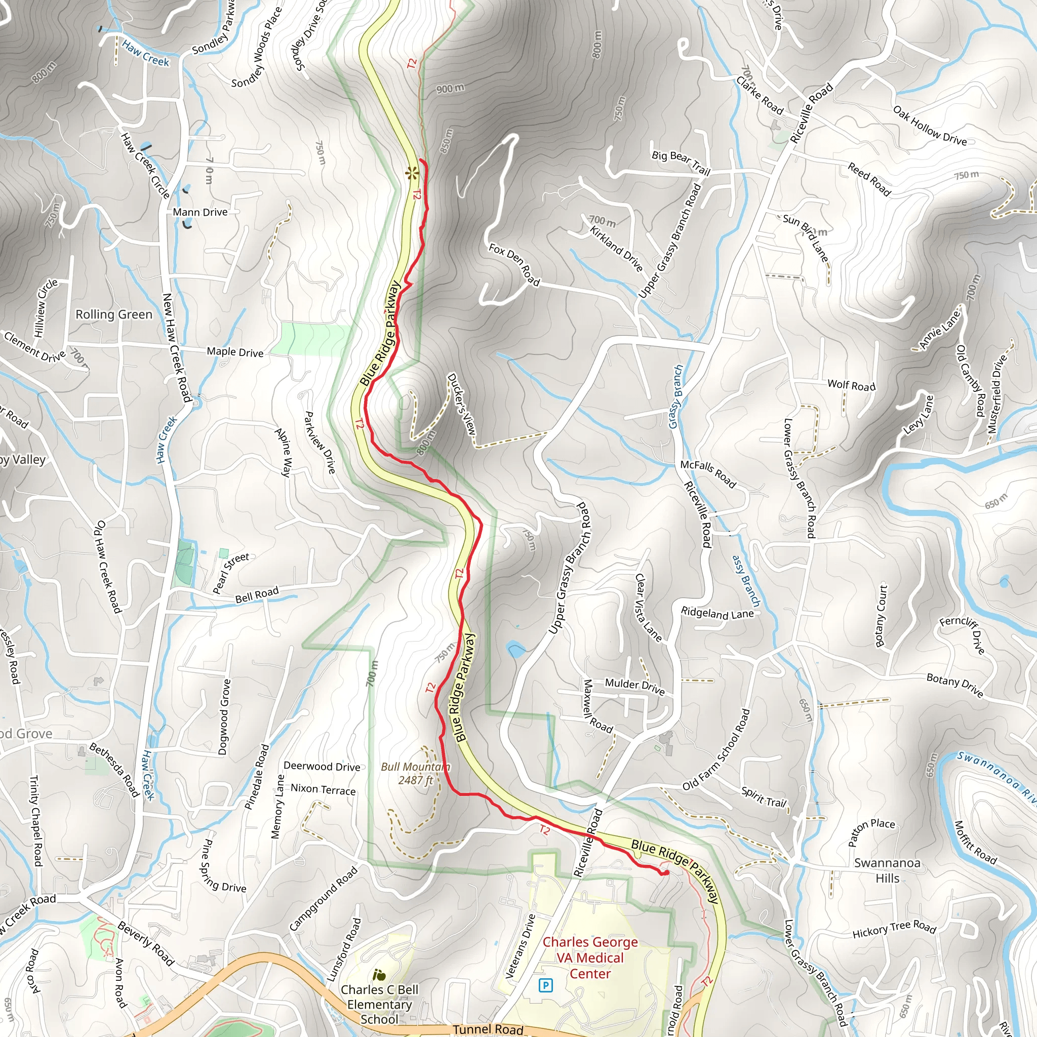 Folk Art Center and Mountains-to-Sea Trail mobile static map