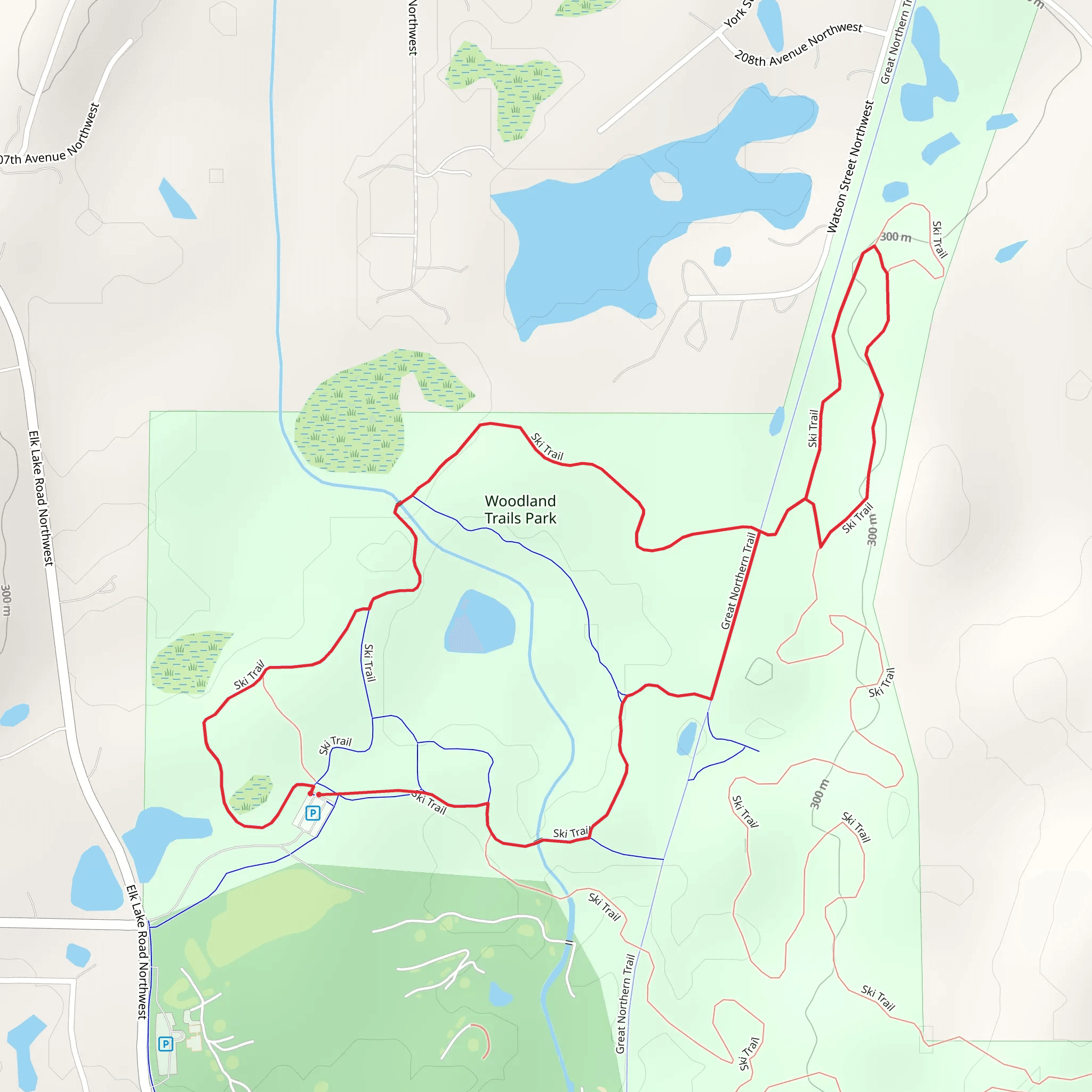 Woodland Park Loop Trail mobile static map