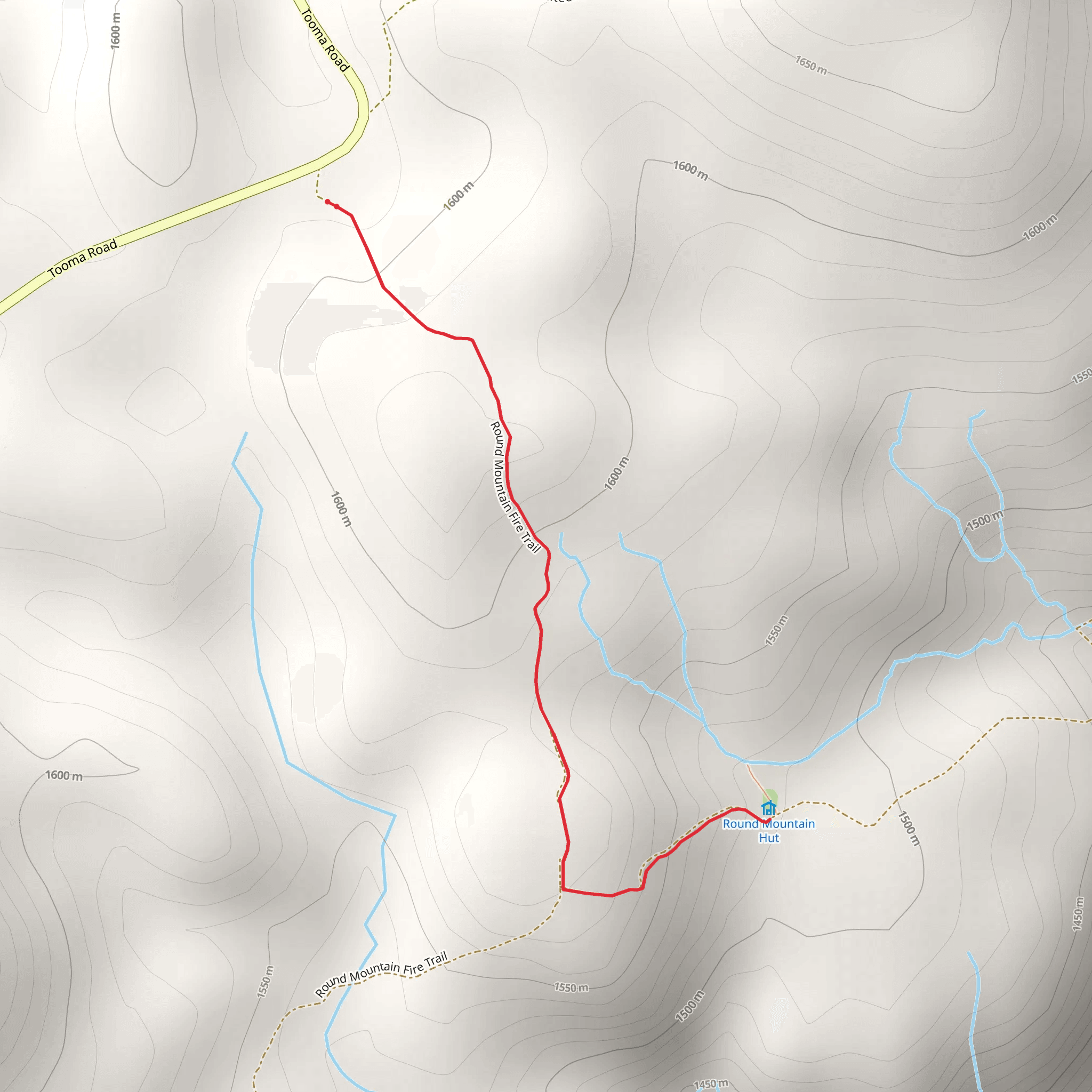 Round Mountain Hut Track mobile static map