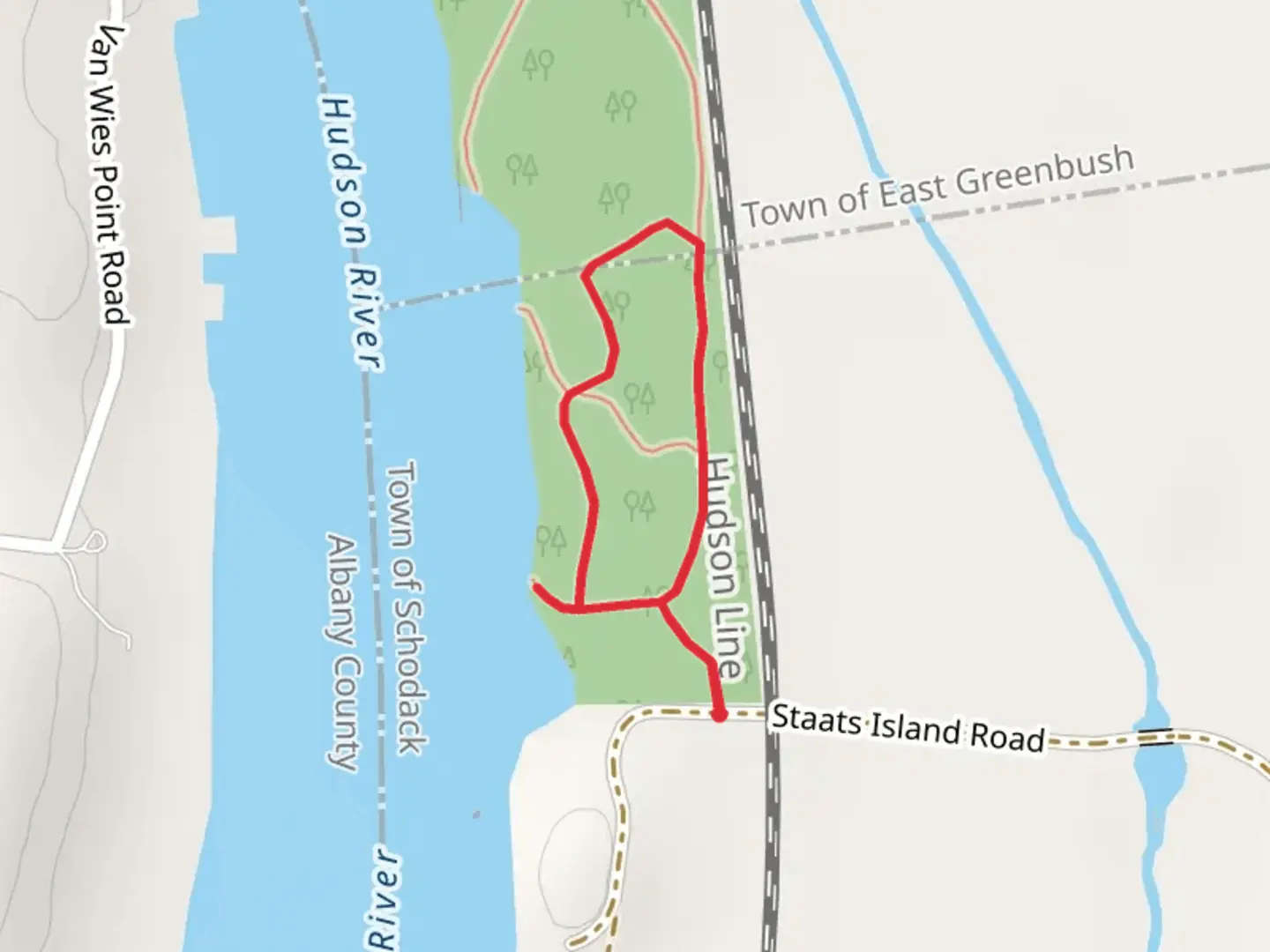 An image depicting the trail Staats Point Loop and its surrounding area.
