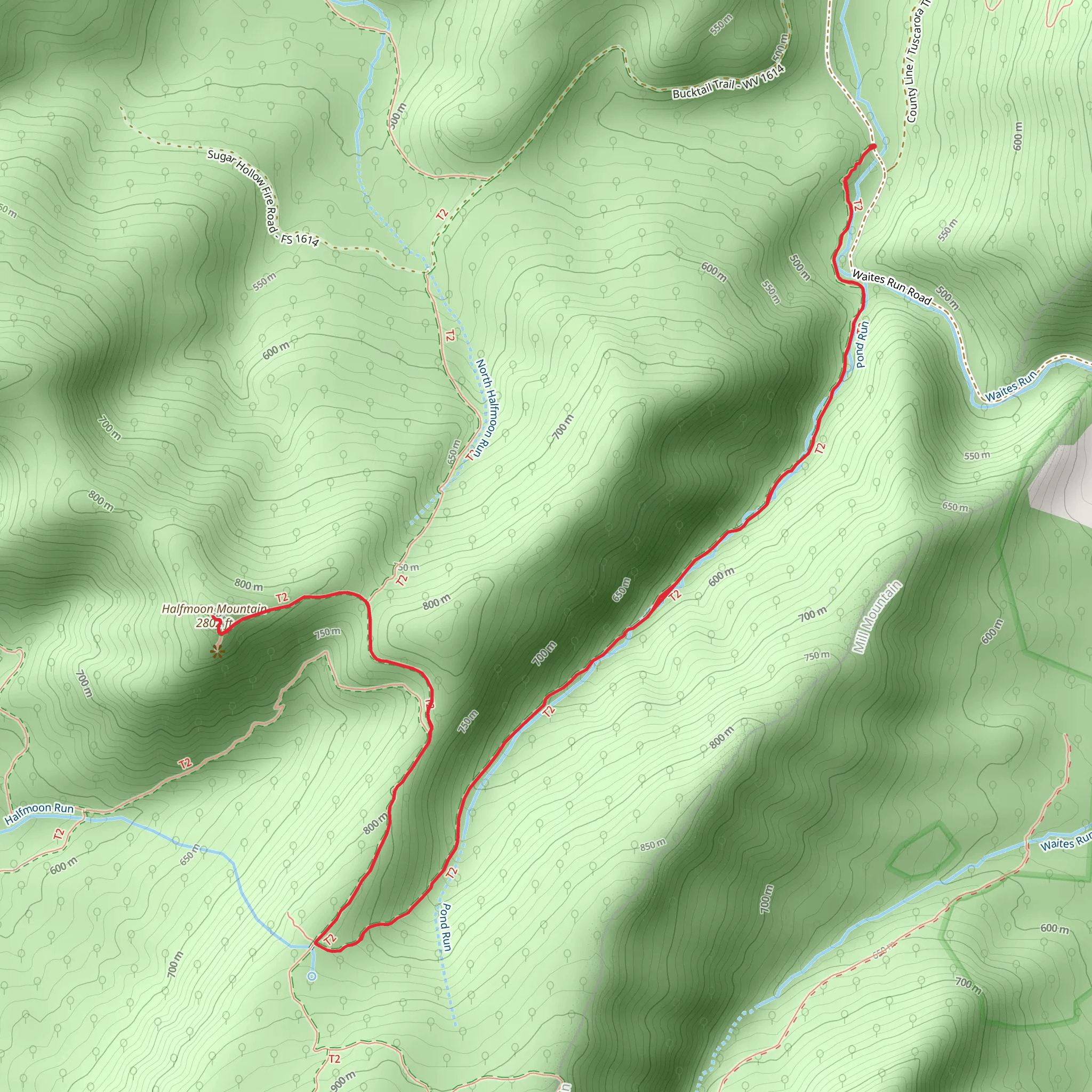 Halfmoon Lookout via Tuscarora Trail mobile static map