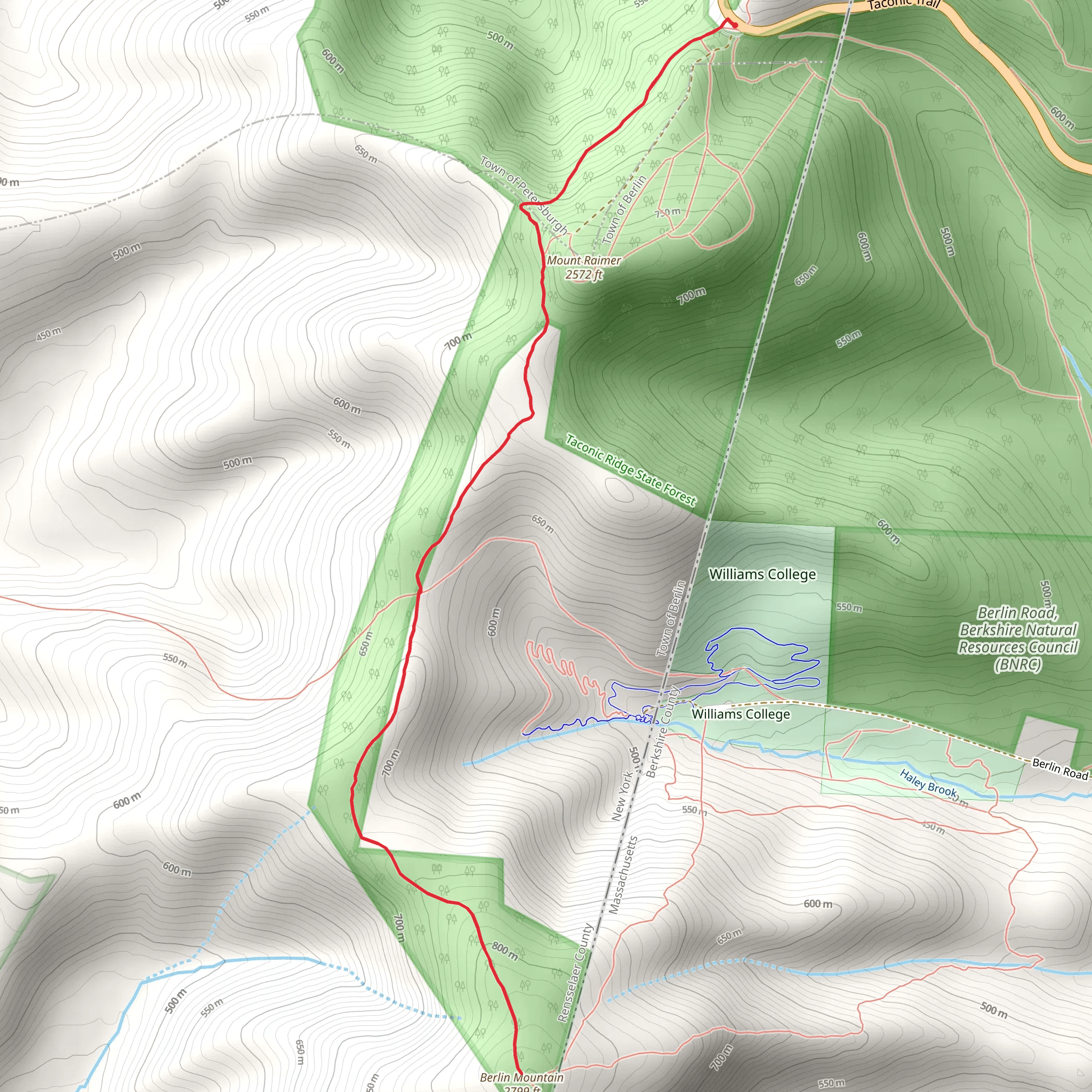Mount Raimer via Taconic Crest Trail mobile static map