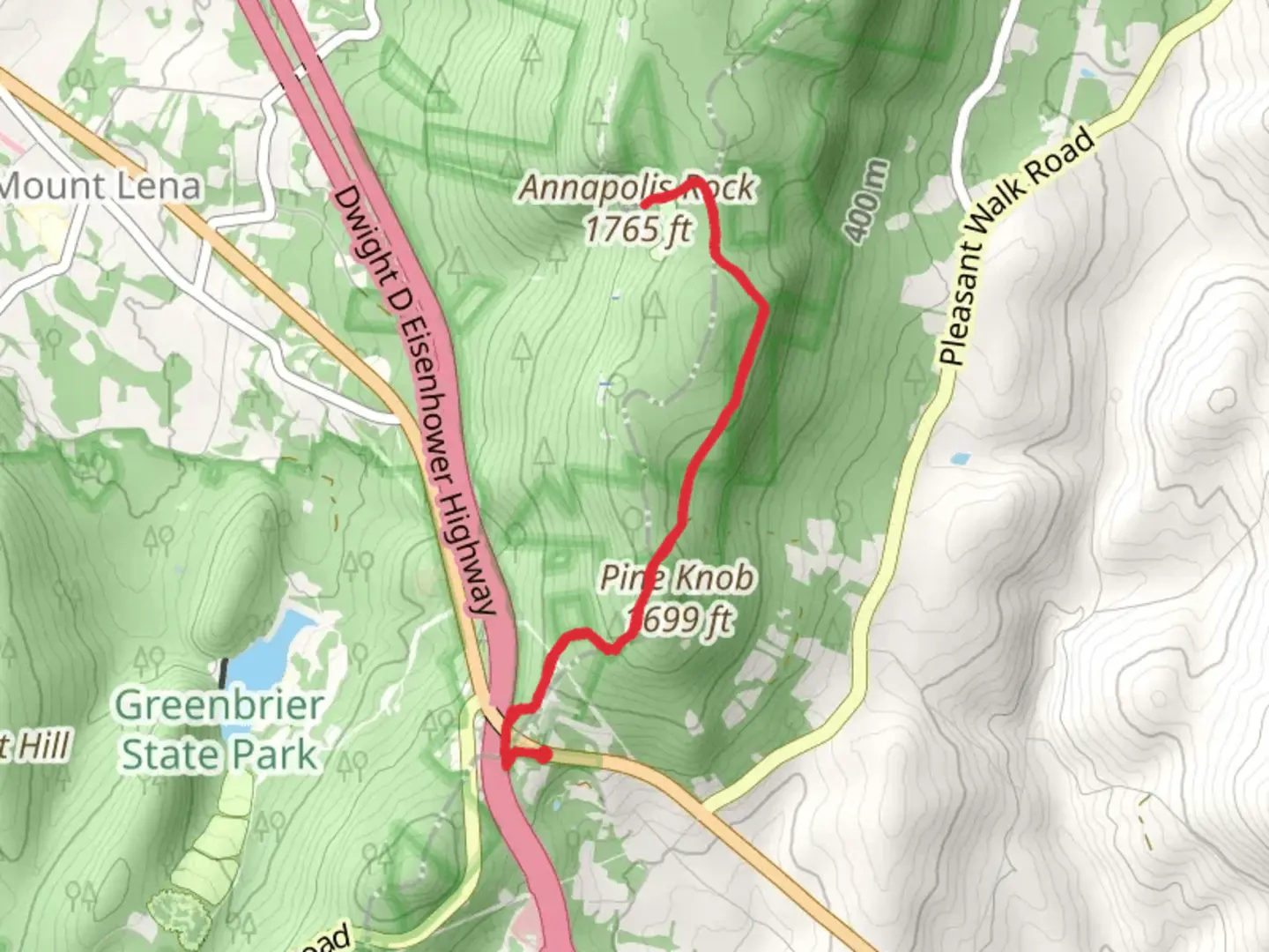 An image depicting the trail Annapolis Rock and its surrounding area.