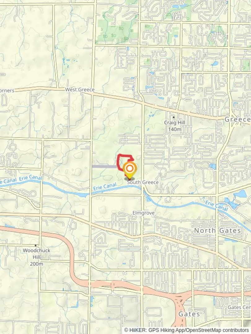 An image depicting the trail Greece Canal Park Loop and its surrounding area.