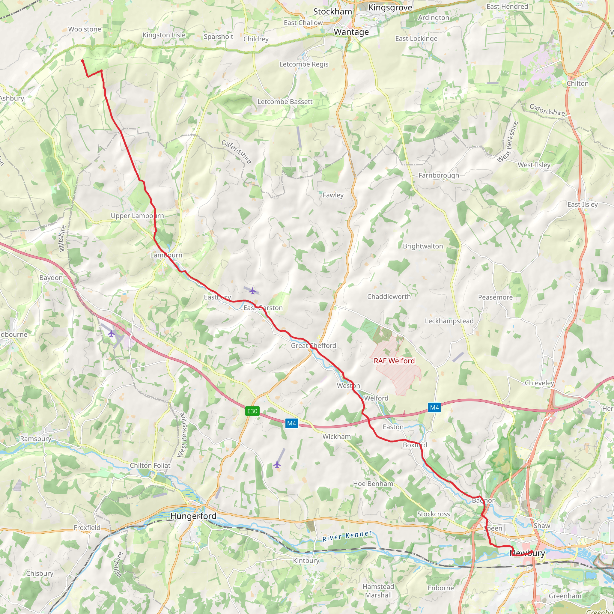 Lambourn Valley Way mobile static map