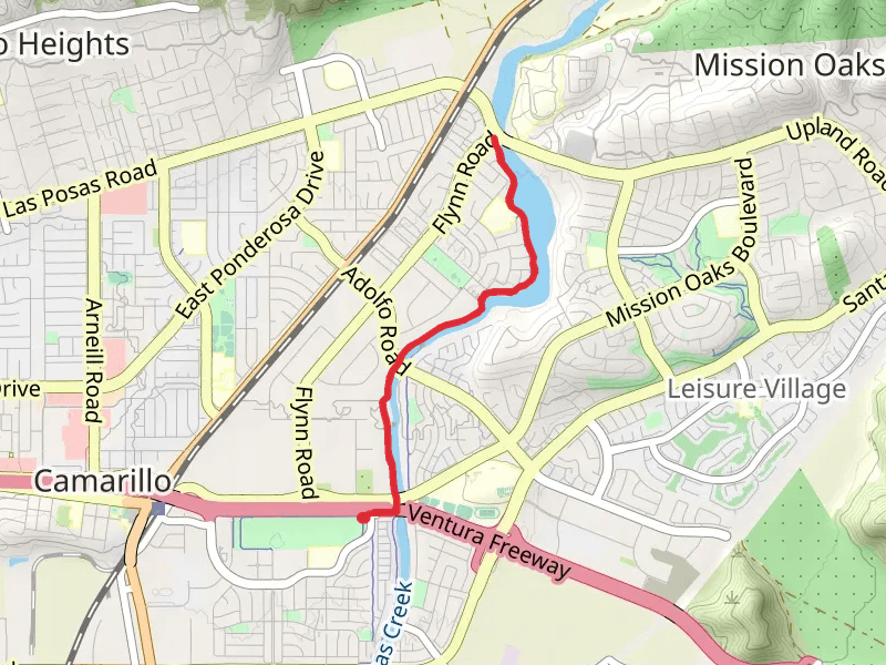 Calleguas Creek Walk from Pleasant Valley Fields