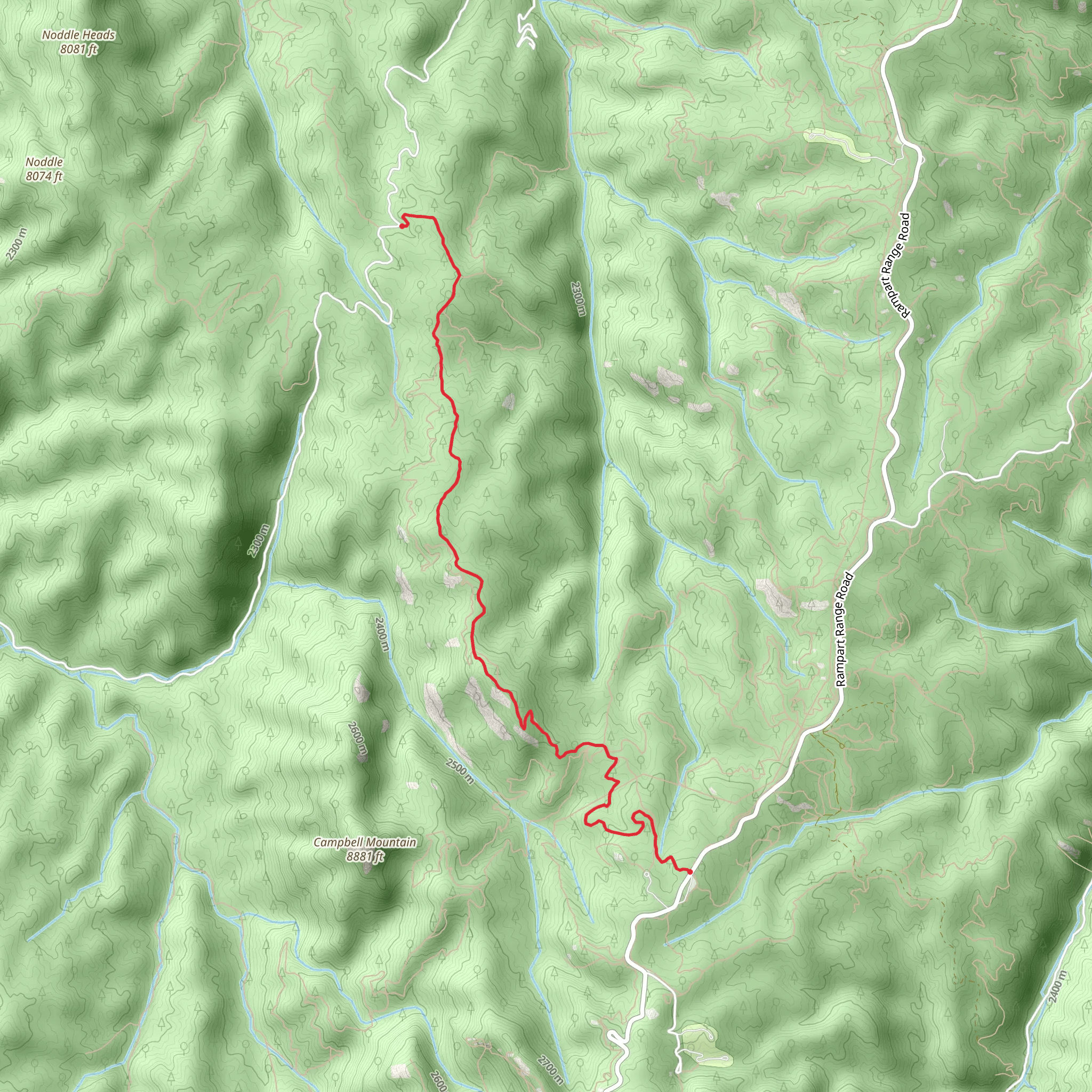 Cabin Ridge Trail mobile static map