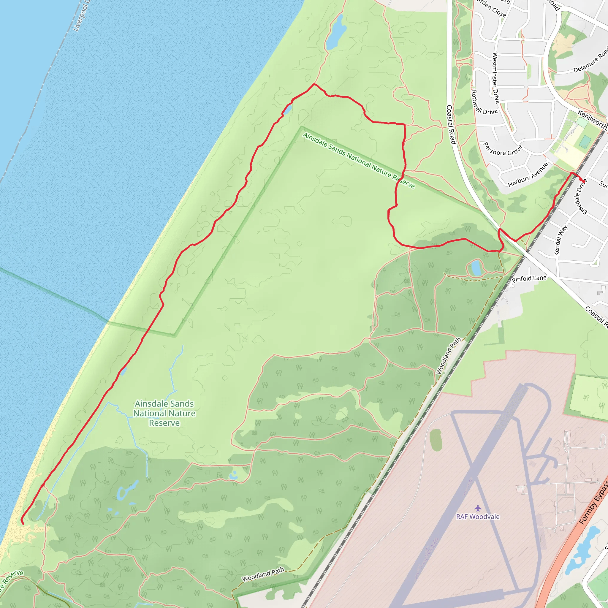 Old Dune Path North - Ainsdale Sands National Nature Reserve mobile static map