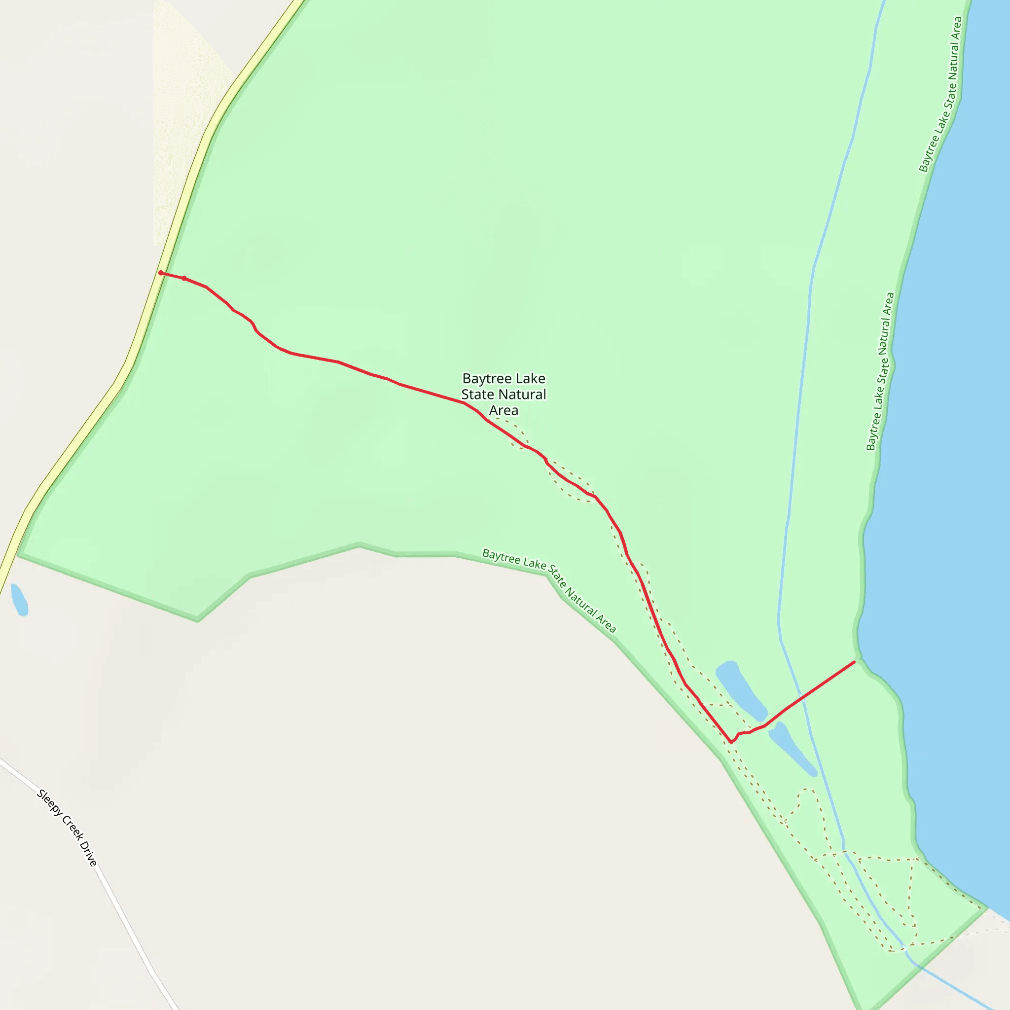 Baytree Lake Trail mobile static map