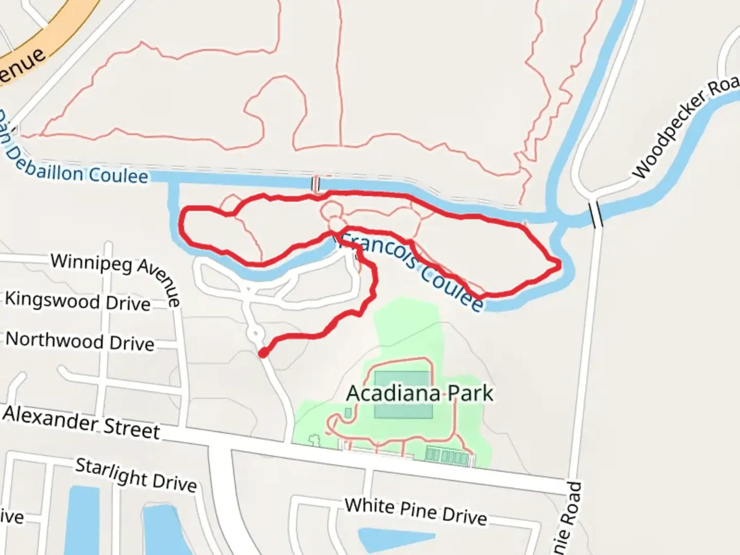 An image depicting the trail Live Oak, Black Bear Run and Barred Owl Loop and its surrounding area.