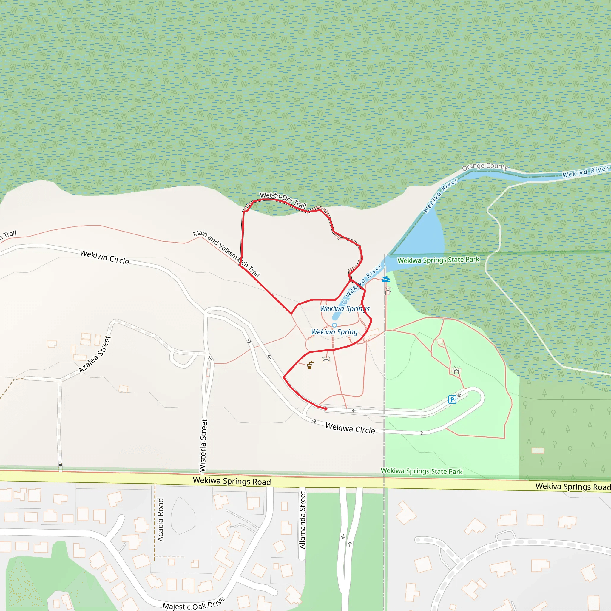 Wet-to-Dry Loop Trail mobile static map