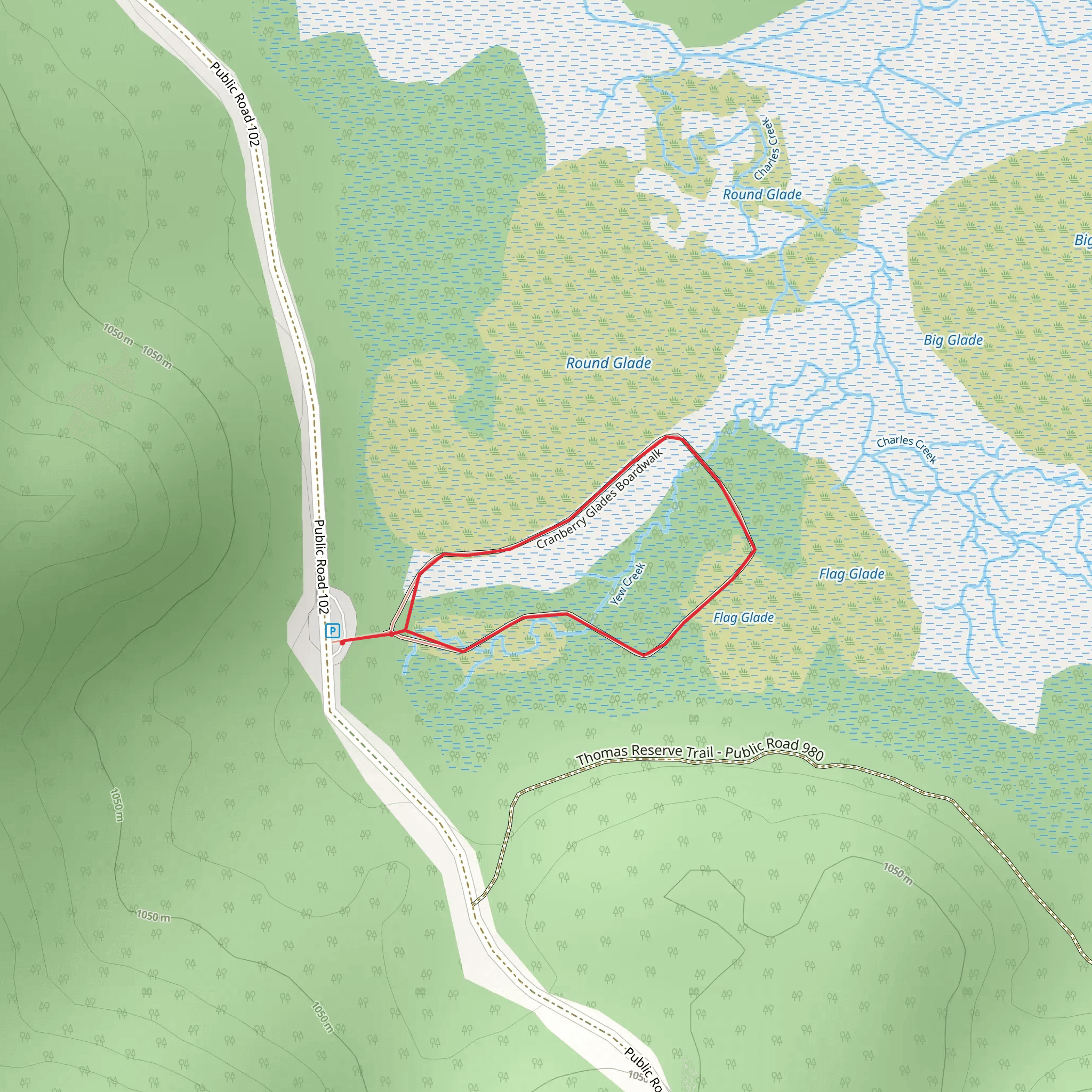 Cranberry Glades Boardwalk Trail mobile static map