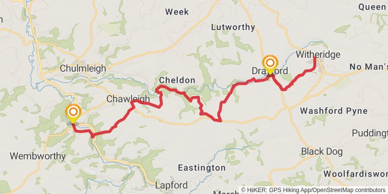 Ridge and Valley Walk - Little Dart stage 3 Map