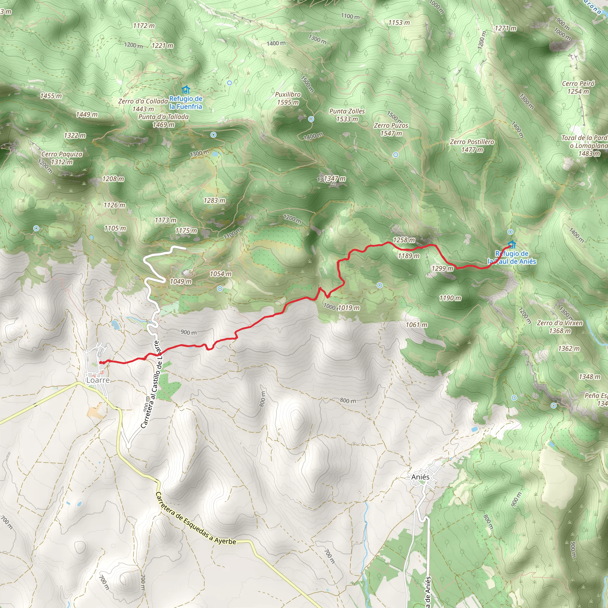 Loarre - La Paul de Anies PR HU 108 mobile static map