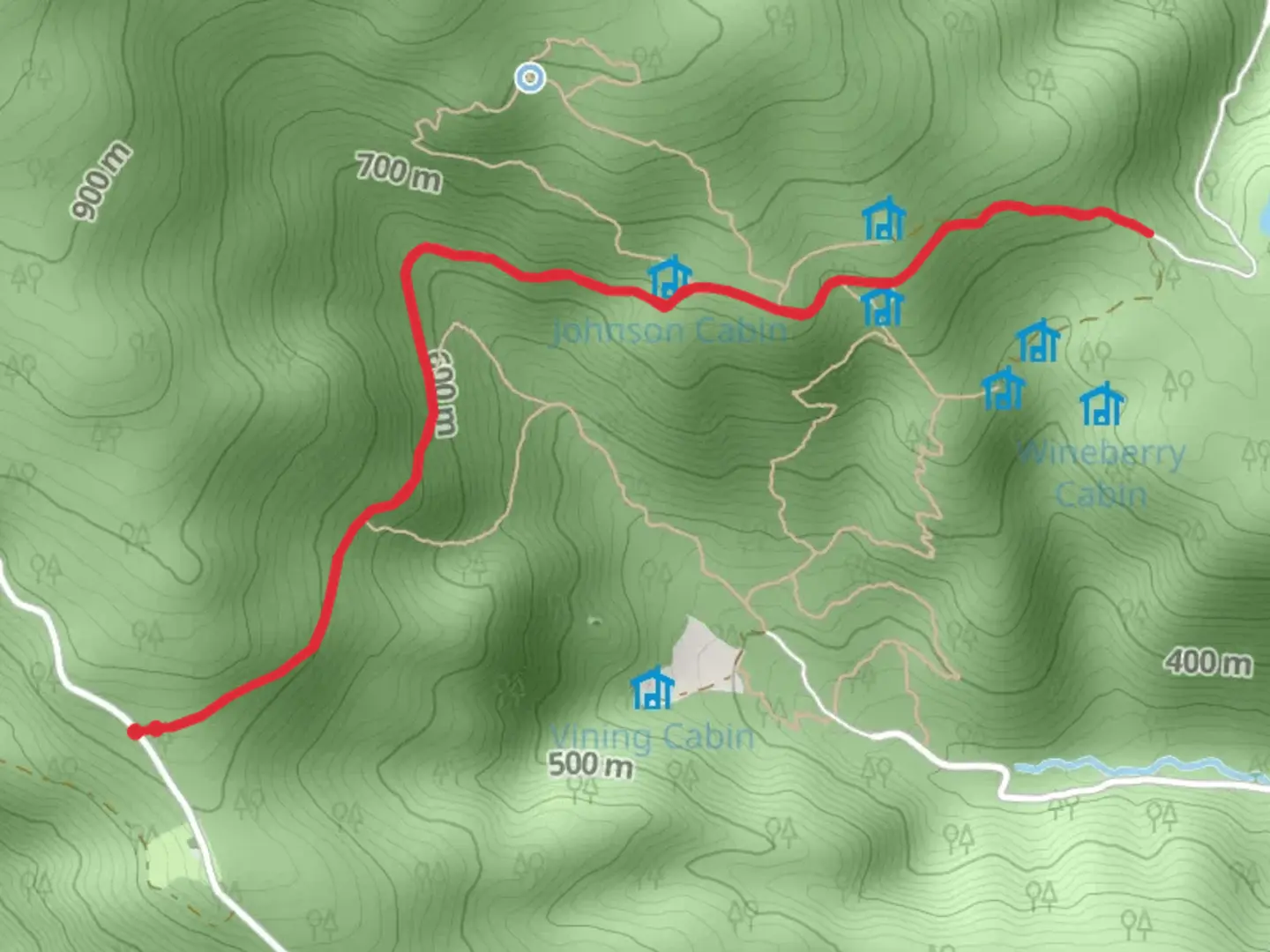An image depicting the trail Mutton Top Cabin Access Trail and its surrounding area.
