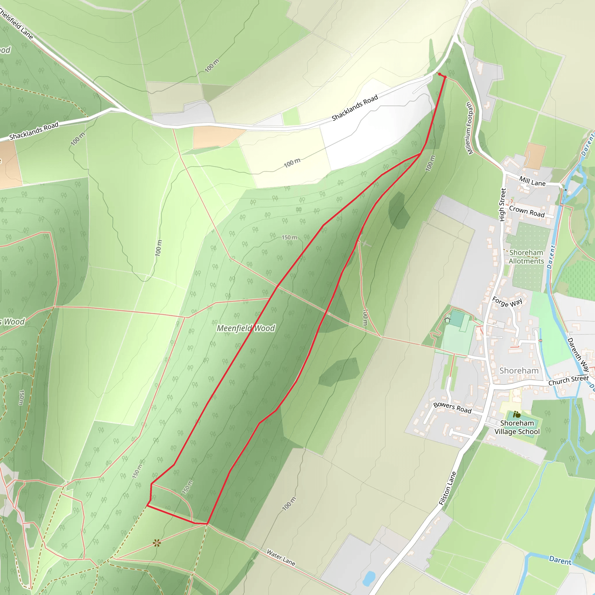 Meenfield Wood Short Loop mobile static map