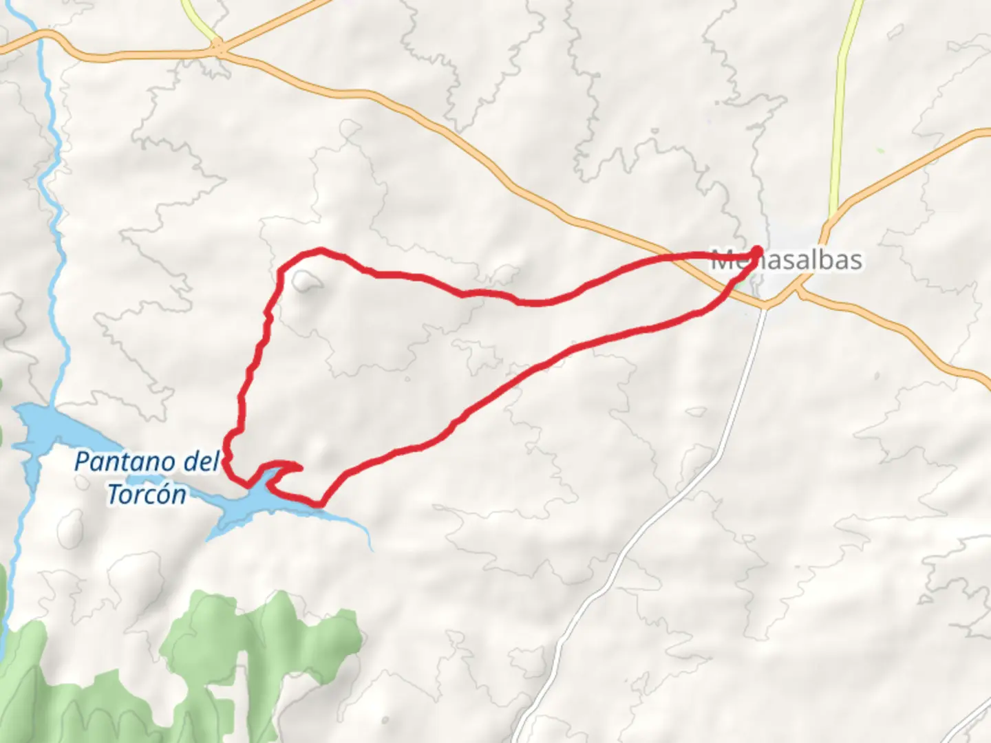 An image depicting the trail Menasalbas - Necropolis Route PR TO 36 and its surrounding area.