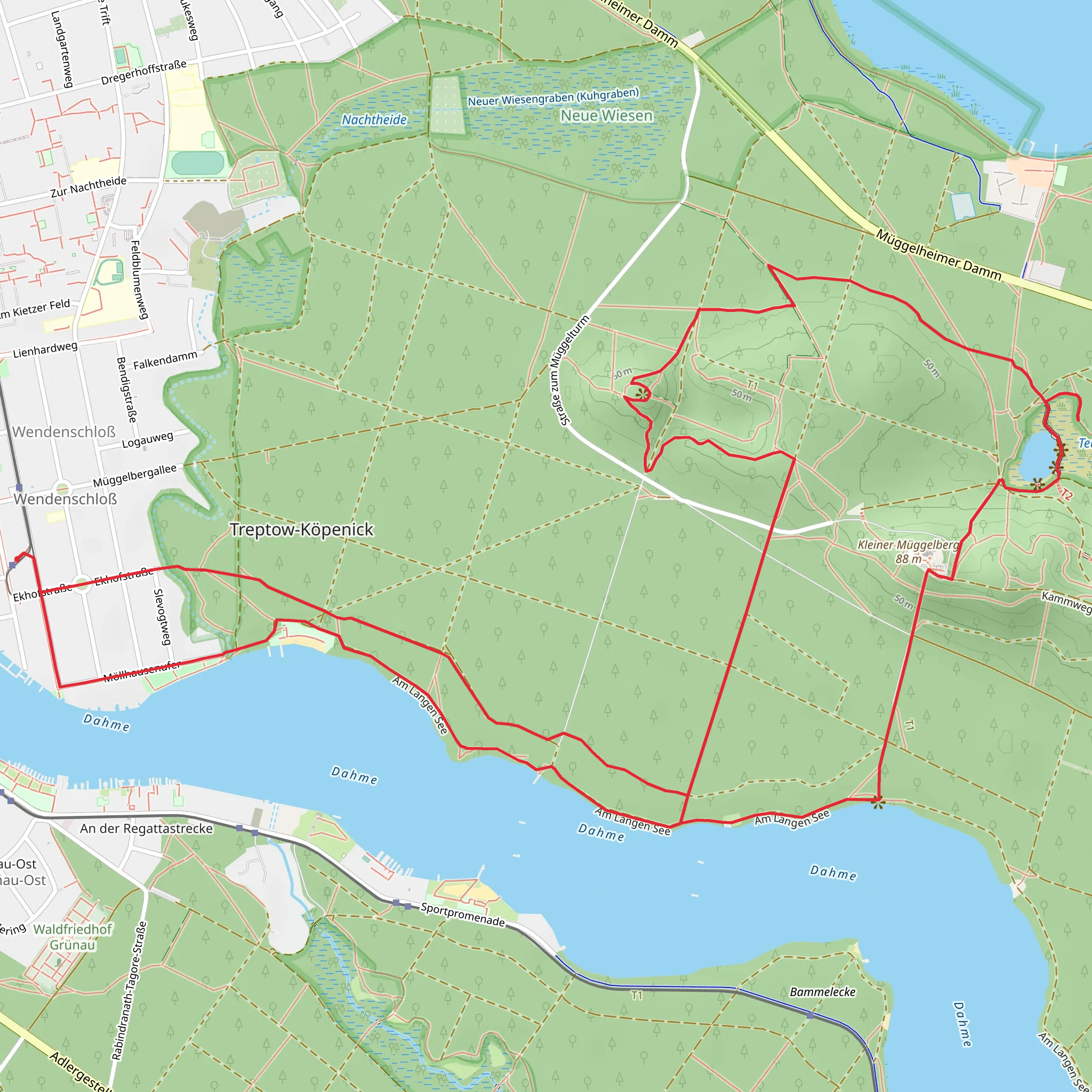 Teufelssee via Grottewitz Wanderweg and Wanderlehrpfad Teufelssee mobile static map