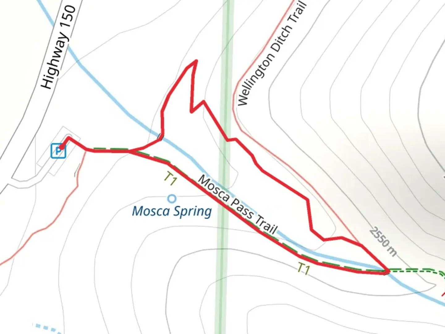 An image depicting the trail Mosca Pass Loop and its surrounding area.